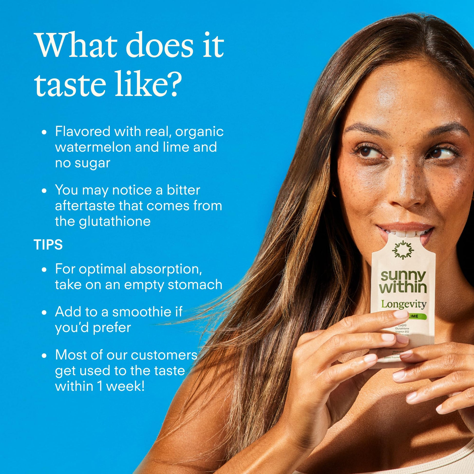 Sunny Within Longevity – Liposomal NAD+ Glutathione Supplement w/Liquid NAD+, CoQ10, B12, MCT & Avocado Oil – Cellular Health, Energy, Brain, Gut & Heart Support* – Watermelon Lime – 30 Pouches Sunny Within Au supplements