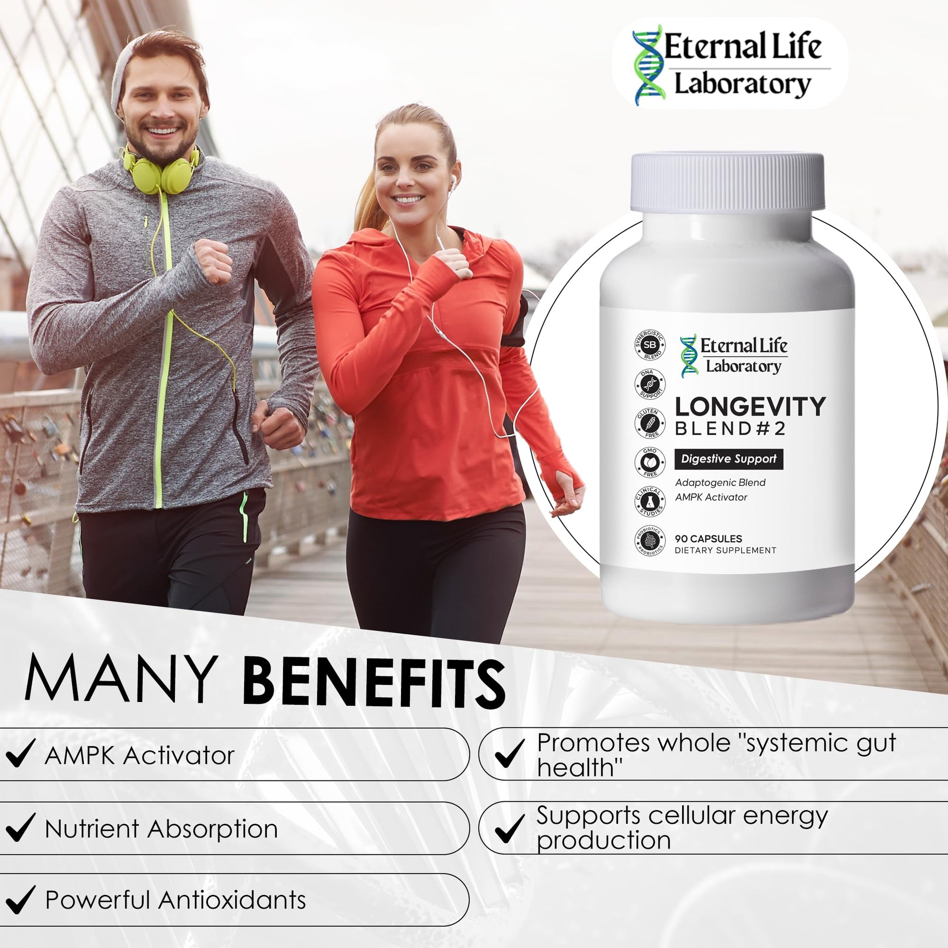 Probiotics for Women and Men, Daily Probiotic Supplement Probiotics and Triphala, Green Tea Extract - Anti-Aging Gut Health Optimizer - Intestinal, Colon & Digestive Health - 90 Capsules Eternal Life Laboratory Au supplements
