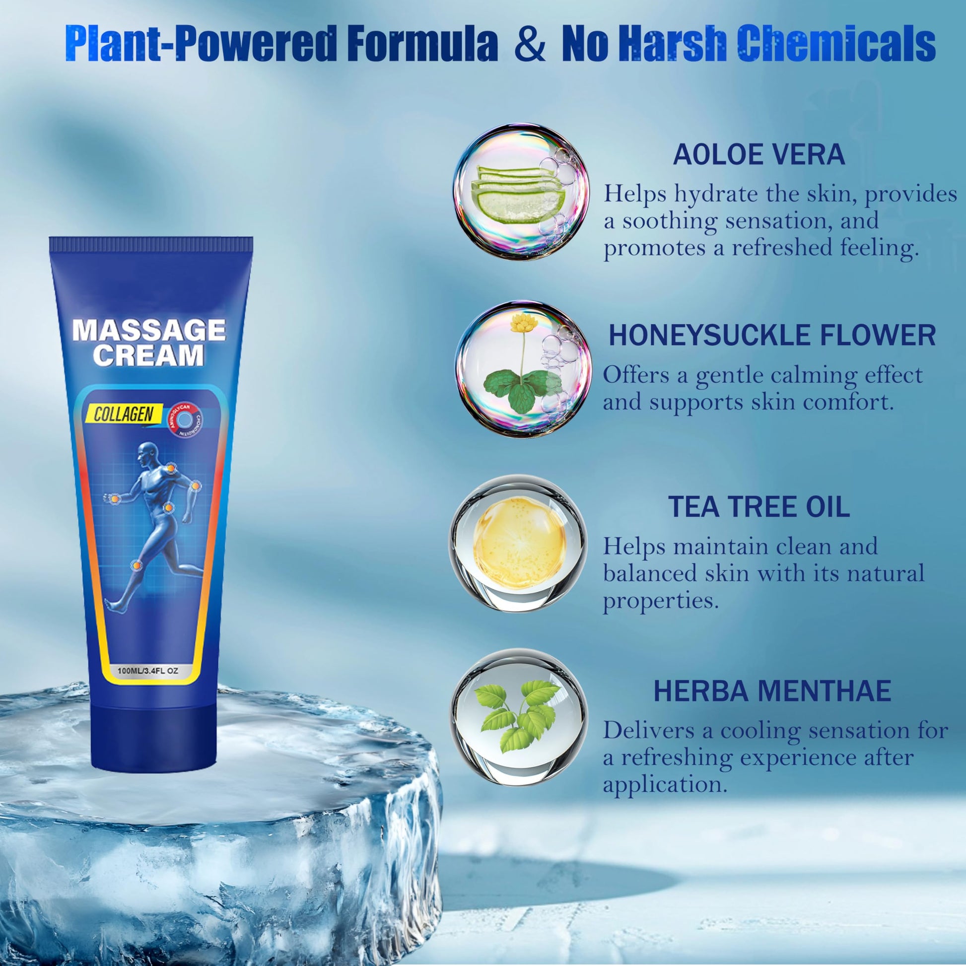 Soothing Cooling Gel for Muscle Tightness – Fast Absorbing Formula with Aloe Vera, Menthol & Tea Tree Oil | Sports & Daily Body Care Gel for Women & Men | Non-Greasy, Refreshing Feel (100ML/3.4oz) MIsiyuo Au supplements