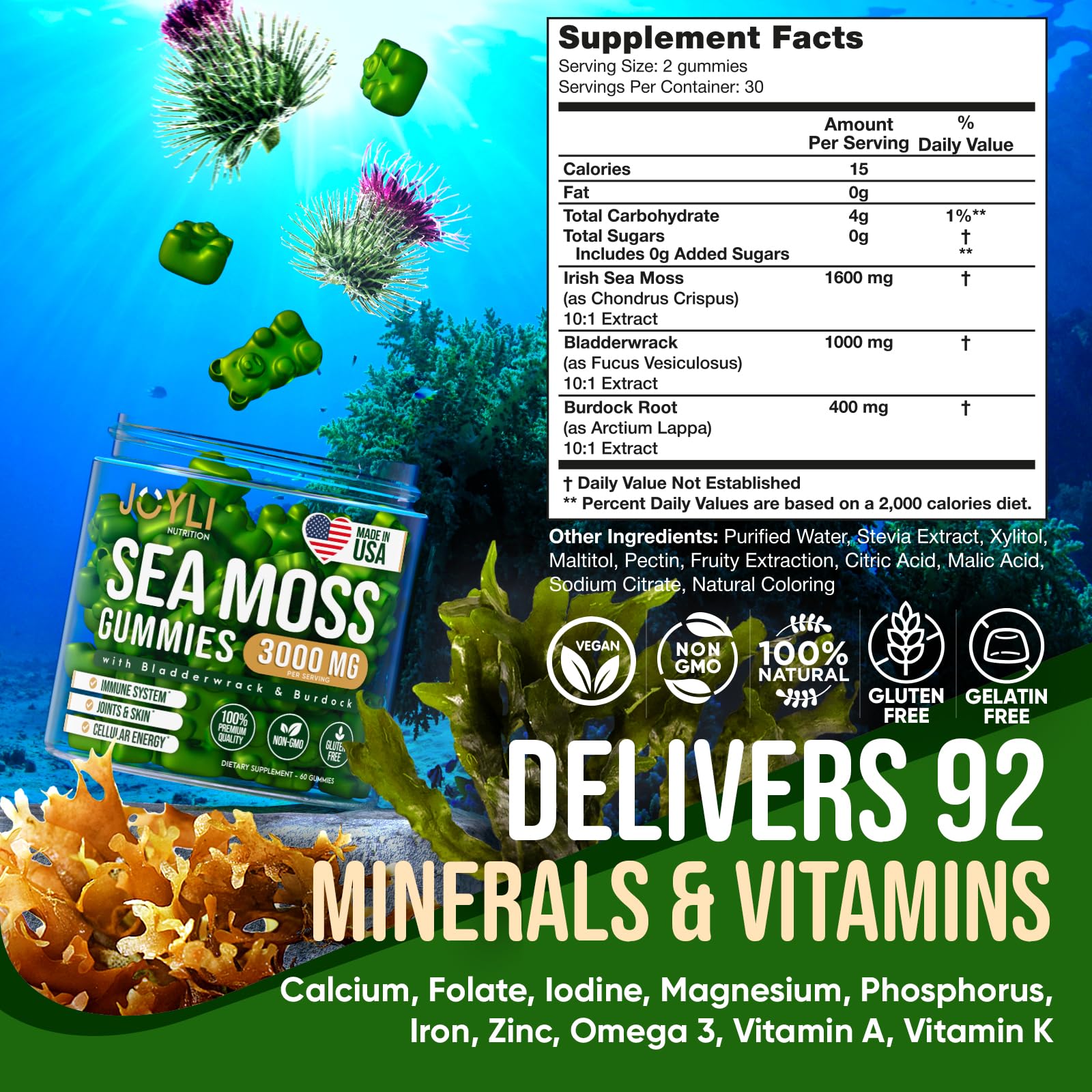 Sea Moss Gummies - Irish Seamoss Gummies for Adults & Kids - Advanced Superfood JOYLI Nutrition Au supplements