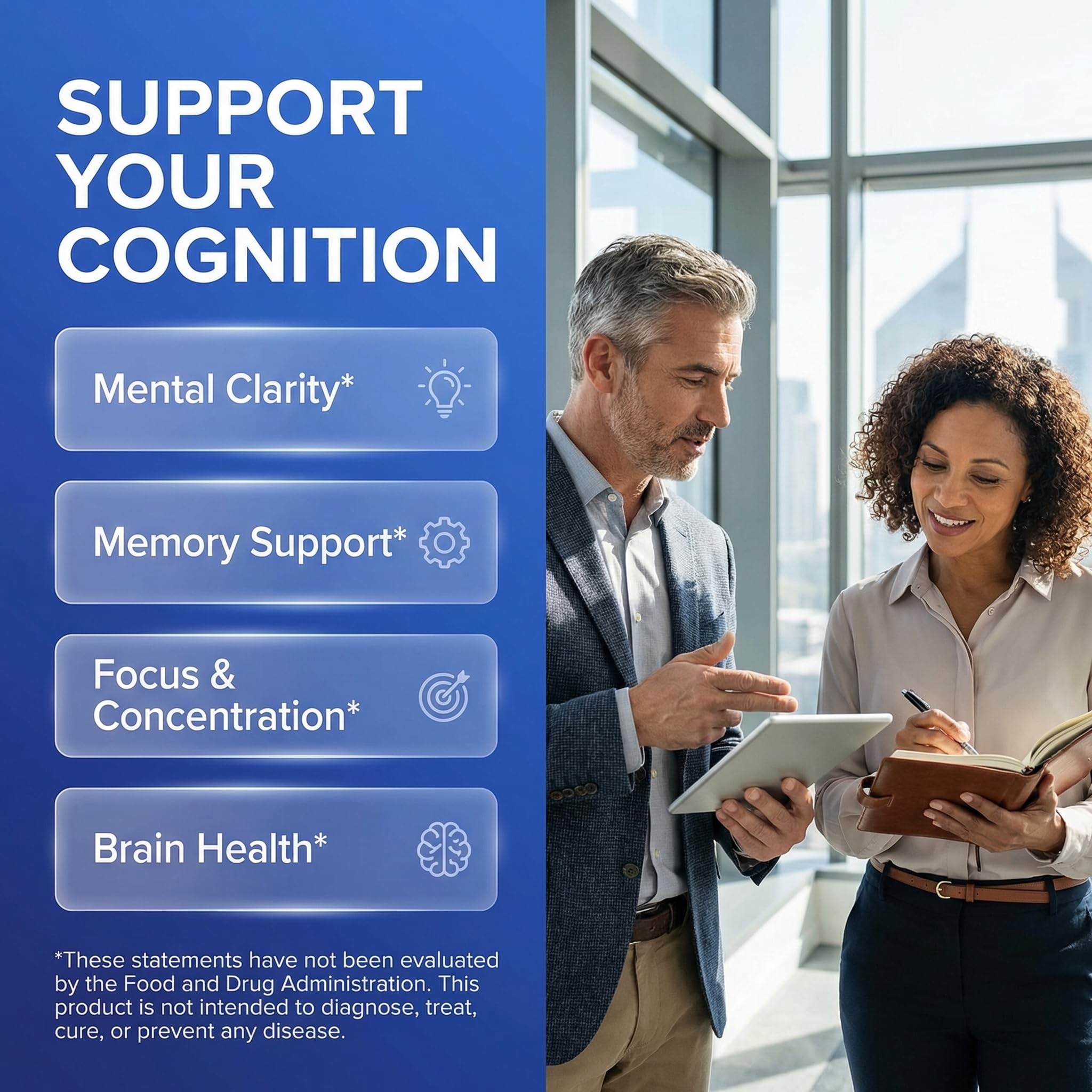 Brain Supplement Alpha GPC 300mg Phosphatidylserine Bacopa Monnieri Ginkgo Biloba Lions Mane Huperzine A L-Theanine NAC Nootropic Memory Focus Cognitive Support Vitamins B C D E 60 Capsules USA Clean Nutraceuticals Au supplements