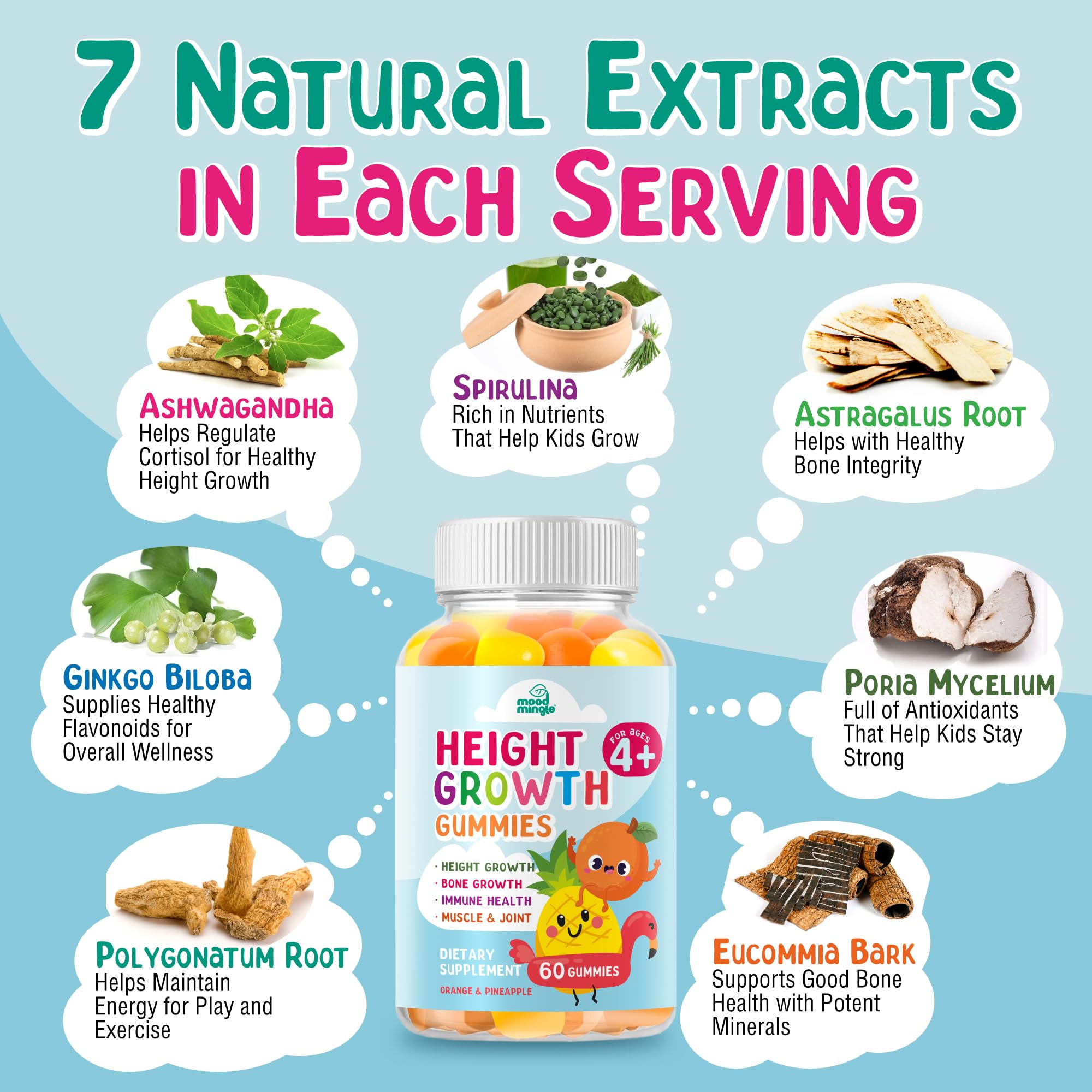 Height Growth Gummies Supplement - Kids Teens Height Increaser Maximizer Grow Taller Vitamins Mood Mingle Au supplements