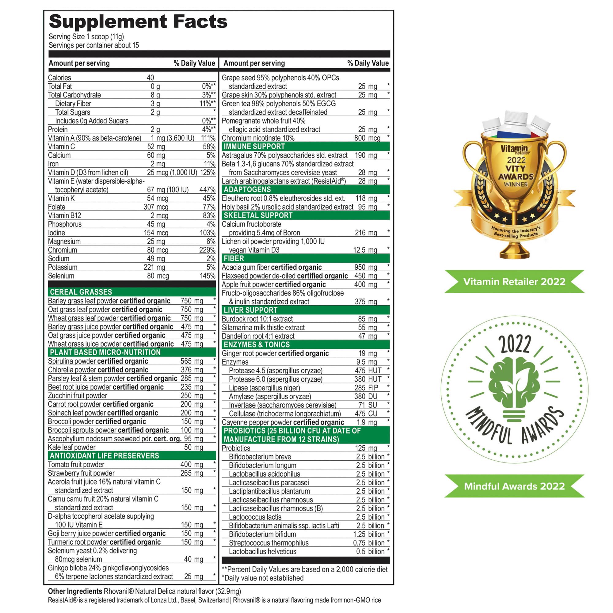 Vibrant Health, Green Vibrance, Vegan Superfood Powder, 15 Servings Vibrant Health Au supplements
