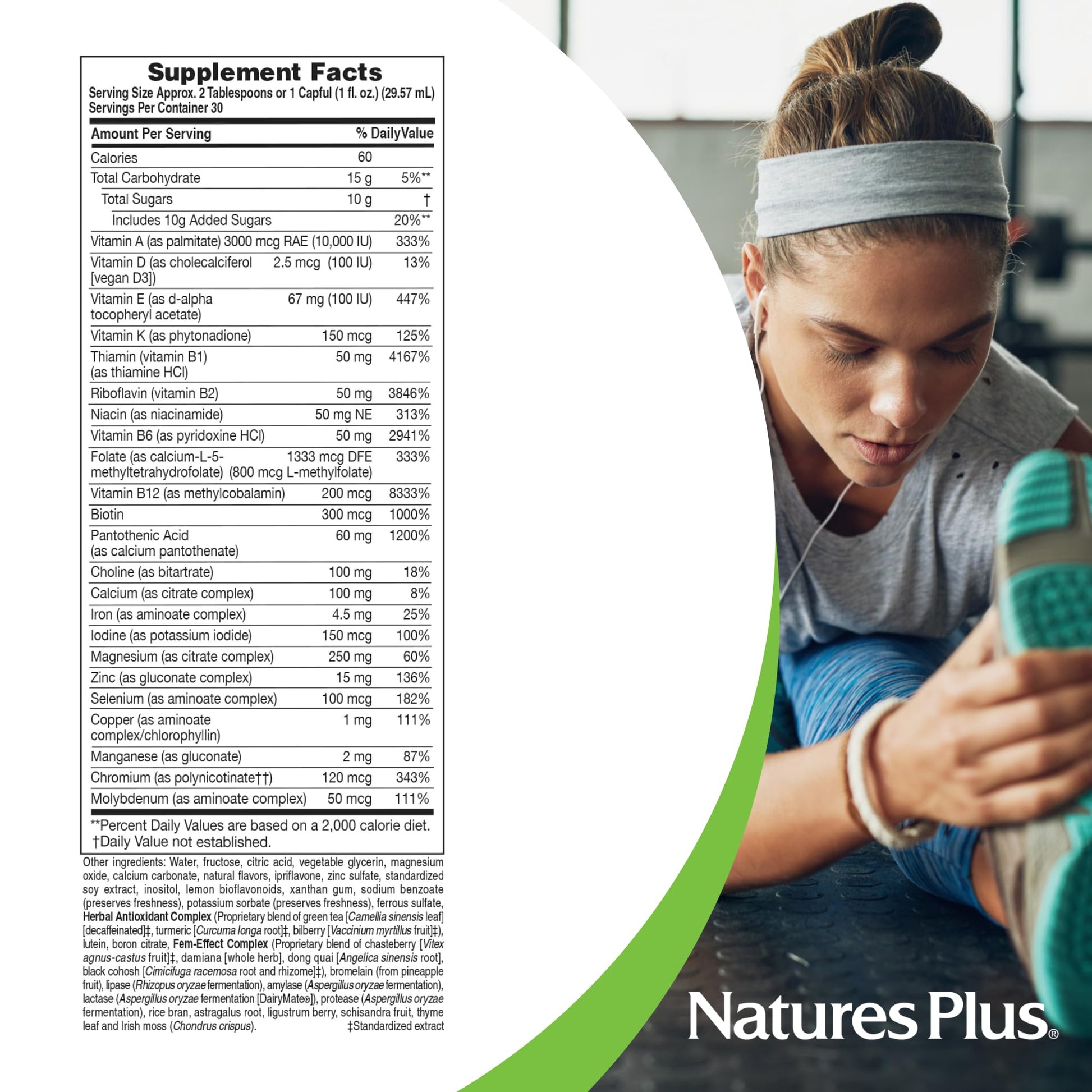 NaturesPlus Source of Life Women Liquid Multivitamin - 30 fl oz - Natural Berry Flavor - Whole Foods & Minerals - Healthy Immune System & Energy - Vegetarian, Gluten-Free - 30 Servings NaturesPlus Au supplements