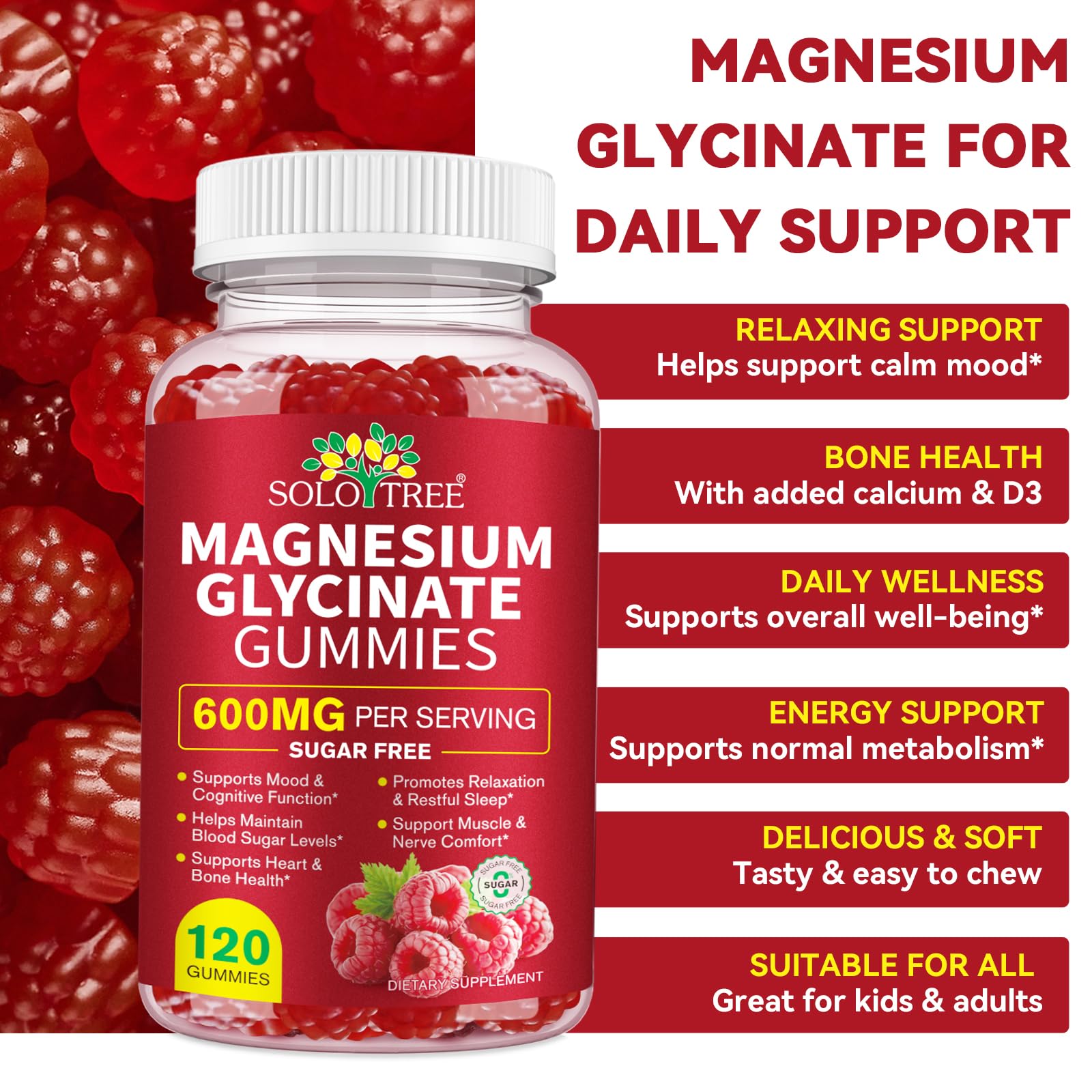 120 Count Magnesium Glycinate Gummies with L-Threonate（600mg Per Serving）,High Absorption Sugar Free Magnesium Potassium Supplement for Relaxation, Stress Relief, and Sleep Support for Adults & Kids WOJBALMN Au supplements