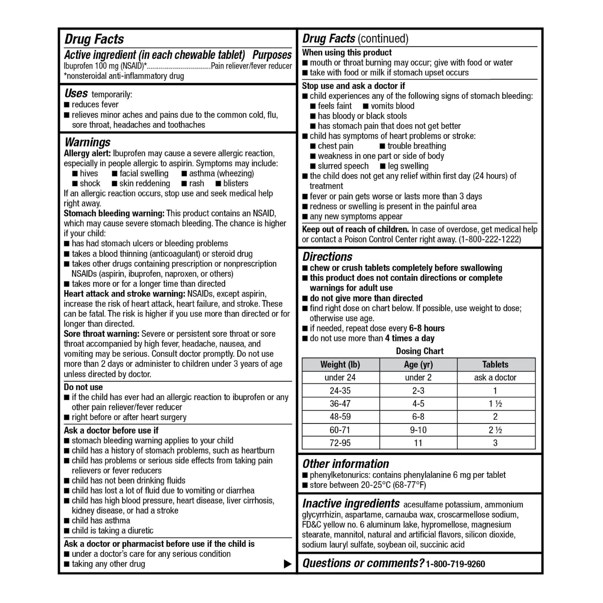 GoodSense Children's Ibuprofen Chewable Tablets, 100 mg, 24 Count, Pain Reliever and Fever Reducer (NSAID), Temporarily Reduces Fever and Relieves Minor Aches and Pain GoodSense Au supplements