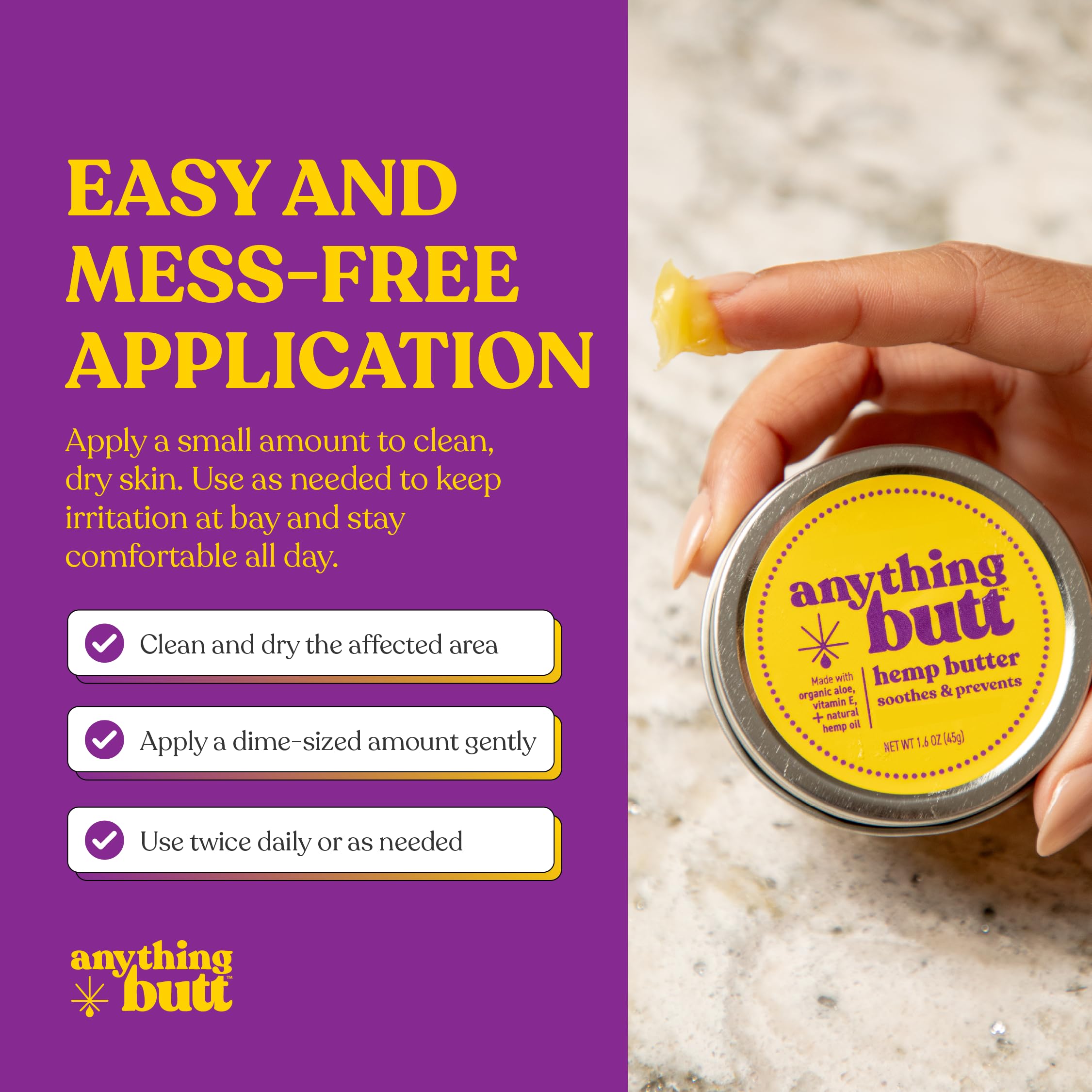 All-Natural Hemorrhoid Cream, Herbal Balm, Soothes Itching & Discomfort - Itch Hemorrhoid Soother Moisturizes for Itching, Rashes, Dryness, and Chafing Anything Butt Au supplements