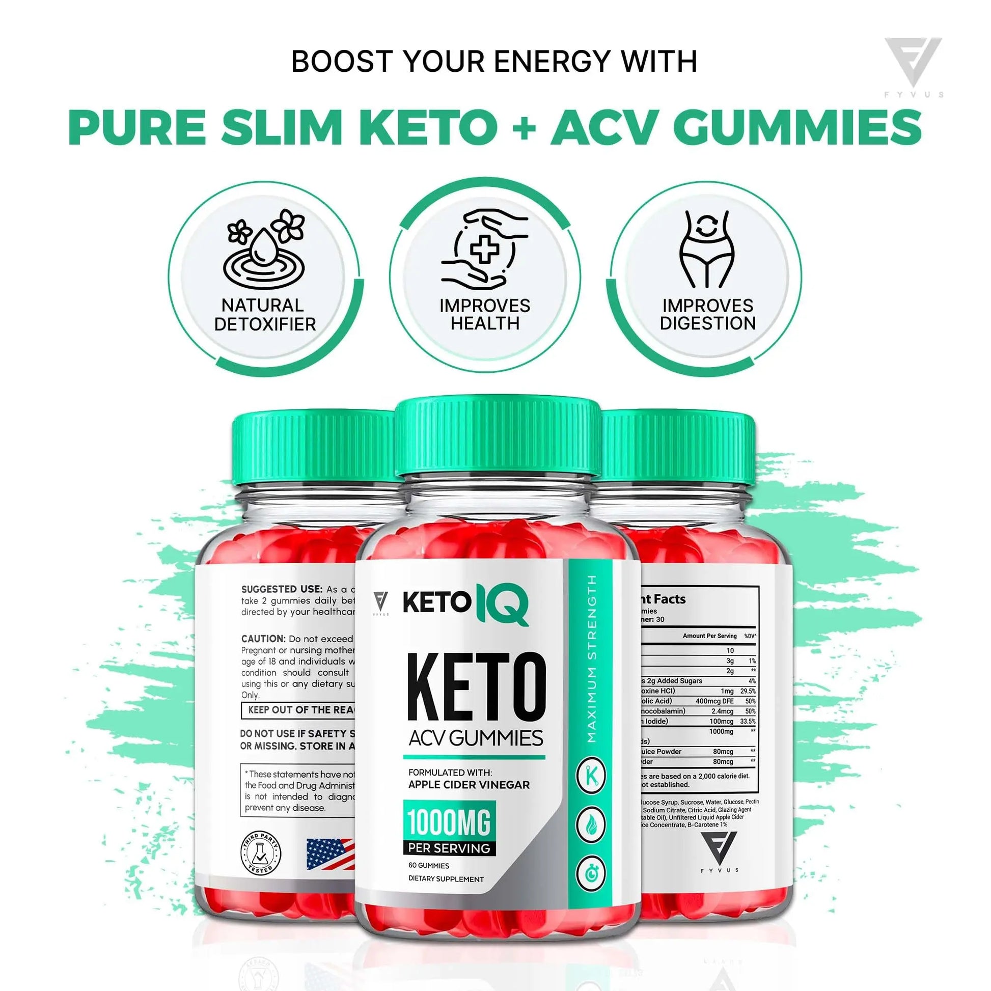(3 Pack) Keto IQ KetoIQ Keto ACV Gummies, Keto IQ ACV Gummies Advanced Weight Loss Fyvus Au supplements