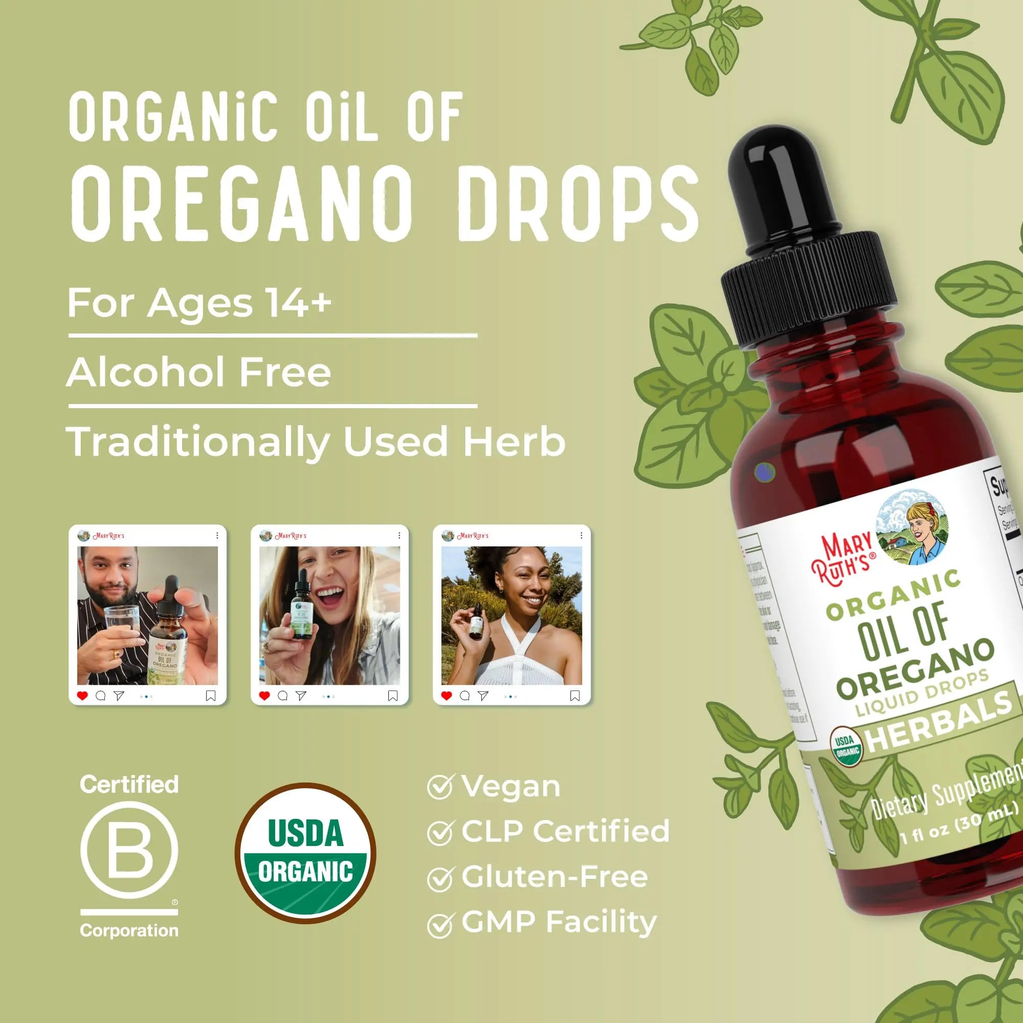 MaryRuth Organics Oregano Oil Drops | 6 Month Supply | USDA Organic Oil of Oregano Liquid | Herbal Blend for Immune Support | Digestive Health | Overall Health MARYRUTH'S Au supplements