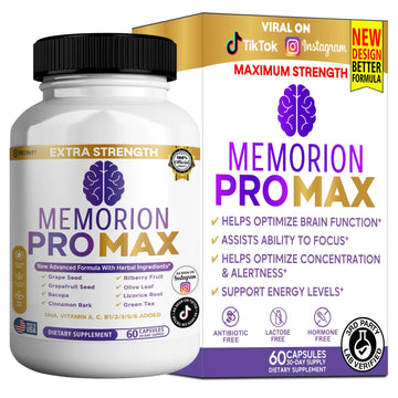 GREENVIFY Memorion Pro Max Extra Strength Brain Support Supplement, 60 Capsules, with DHA, Vitamins, Herbal Blend, 30-Day Supply (1) GREENVIFY Au supplements