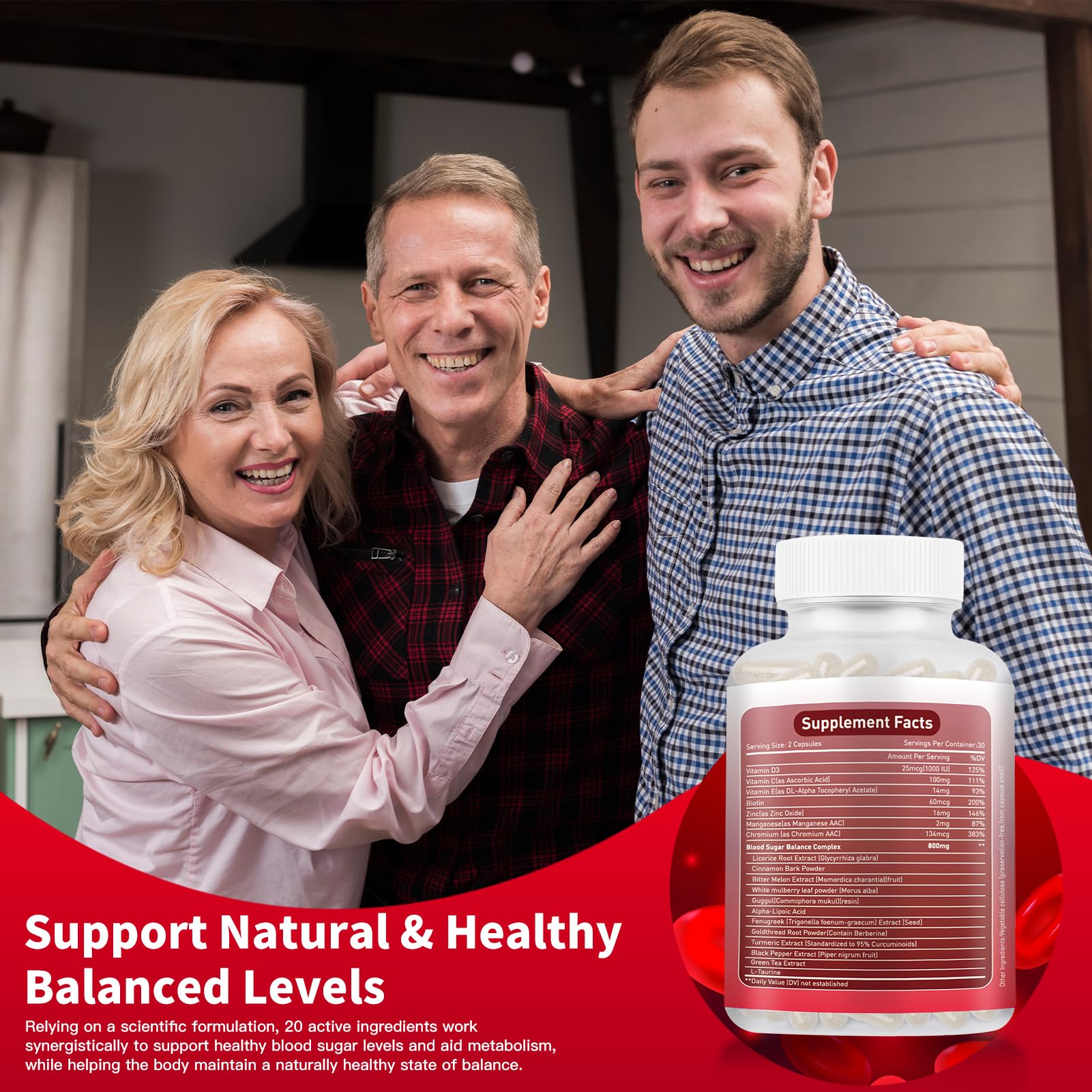 Blood Sugar Complex Supplement – Natural with 20 Active Herbs and Vitamins, Including Cinnamon, Bitter Melon, Black Pepper, Licorice, Vegan, Non-GMO, Gluten-Free, 60 Capsules HOWEEJET Au supplements