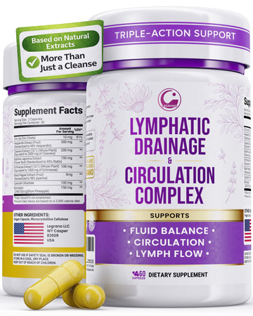 Advanced Lymphatic Drainage Supplements – Lymphatic Cleanse & Lymph System Support with Hesperidin, Rutin, Quercetin with Bromelain – Herbal Lymphatic Support Formula – 60 Capsules LEGRANO Au supplements