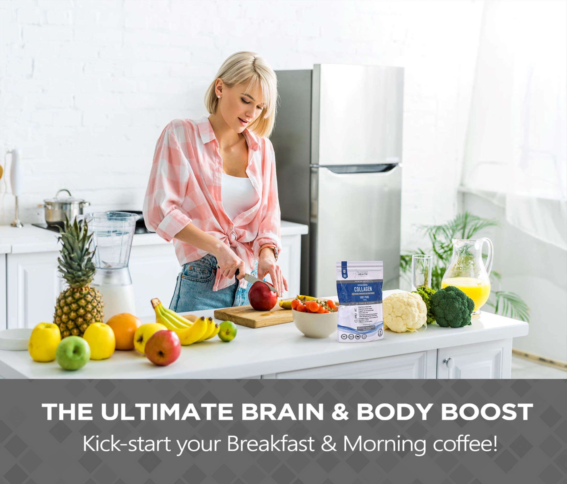 Hydrolysed Collagen Powder (Bovine) - High Protein Grass Fed Unflavoured Peptides The Intelligent Health Au supplements
