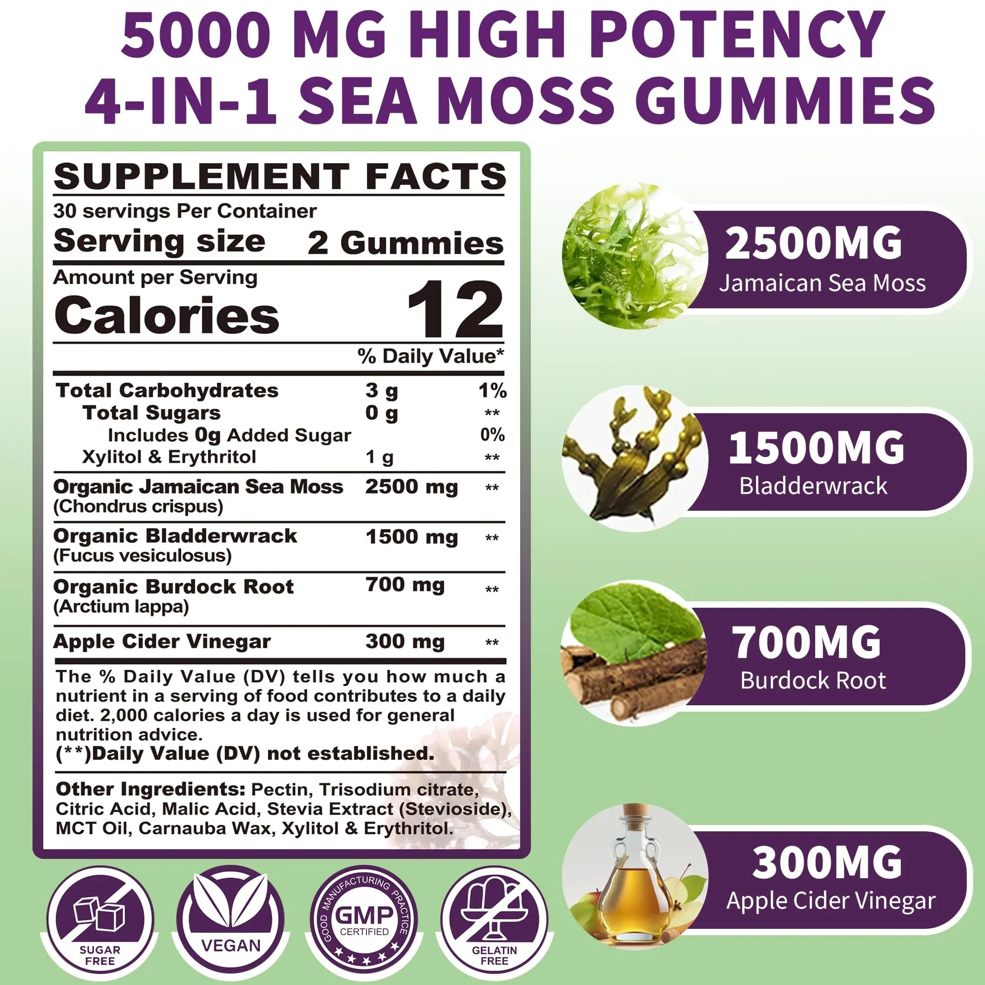 Sea Moss Supplement 5000mg, Sugar Free Sea Moss Gummies, Irish Sea Moss EnvyDeal Au supplements