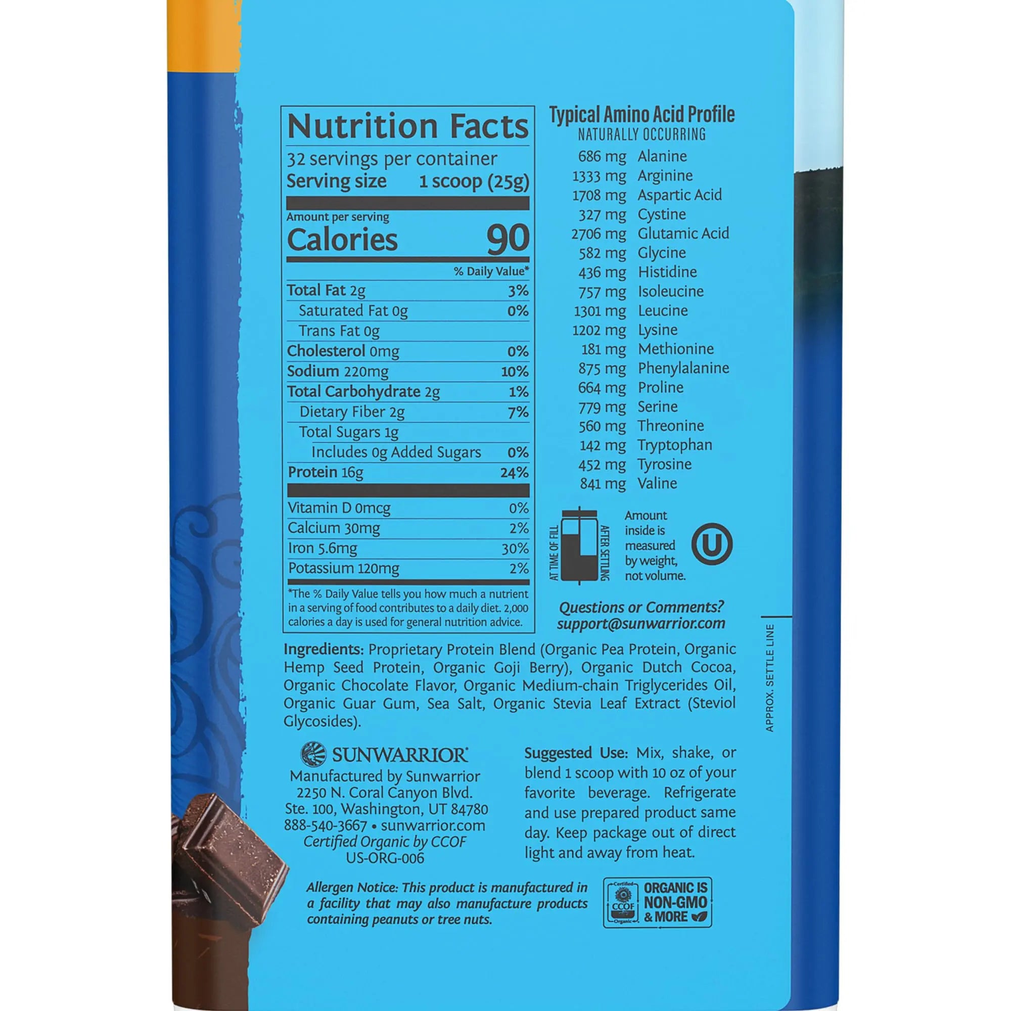 Vegan Protein Powder Plant-based Protein Powder USDA Organic | BCAA Amino Acids Sunwarrior Au supplements