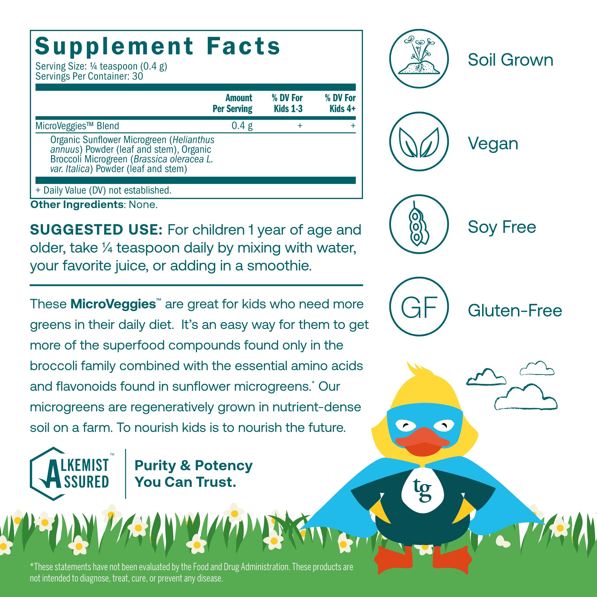 True Grace True Littles MicroVeggies - 0.4 oz - Kids Daily Superfood Powder for Immune Health - Gluten & Soy Free, Vegan, Regenerative Organic Certified - 30 Servings True Grace Au supplements