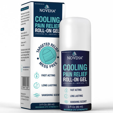 NOVEHA Lidocaine Roll-On Gel 4% | Maximum Strength Temporary Topical Pain Relief for Minor Muscle & Joint Aches | Cooling Formula with Menthol & Arnica | Non-Greasy, Quick-Drying | 2.5 fl oz NOVEHA Au supplements