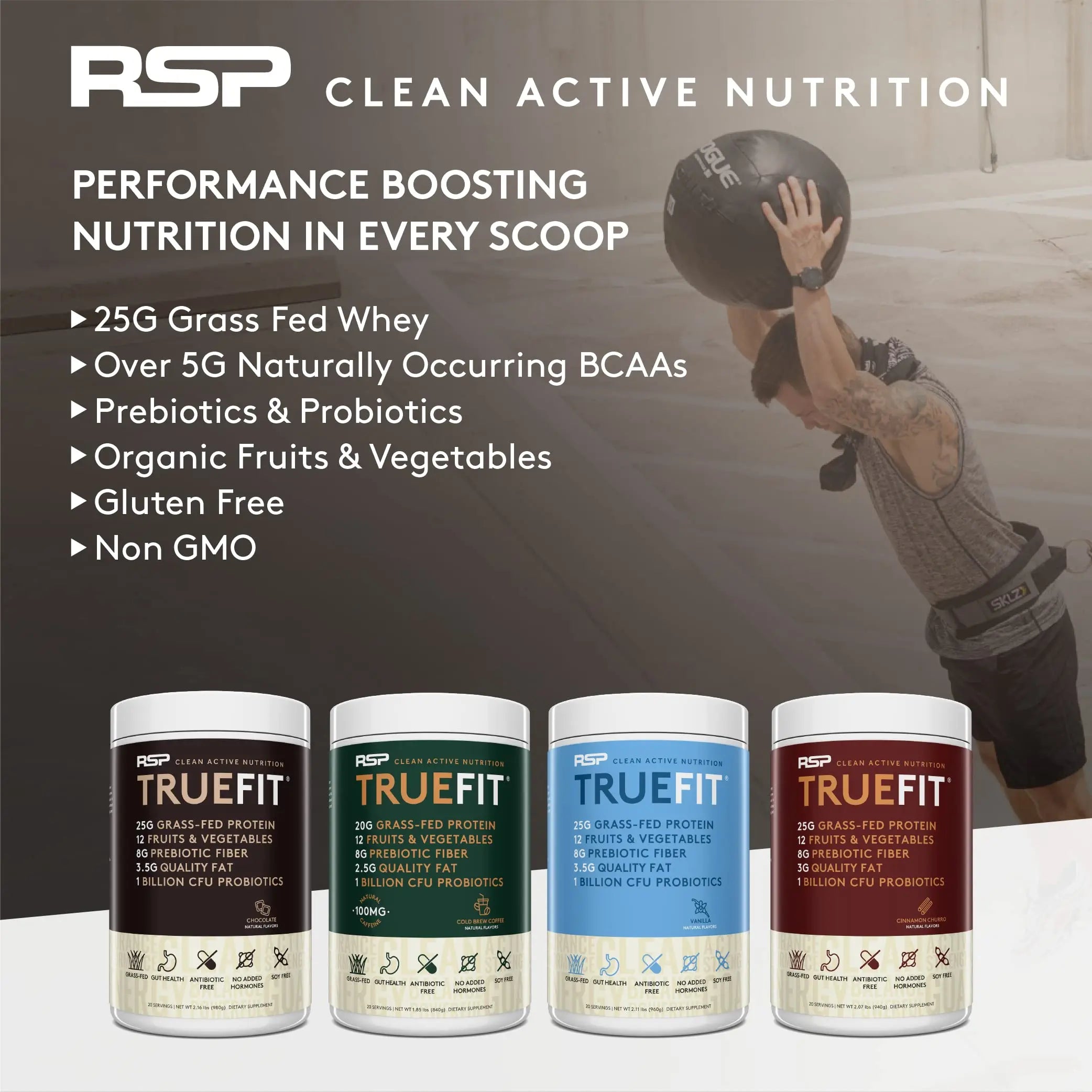 TrueFit Meal Replacement Shake Protein Powder, Grass Fed Whey + Organic Fruits RSP NUTRITION Au supplements