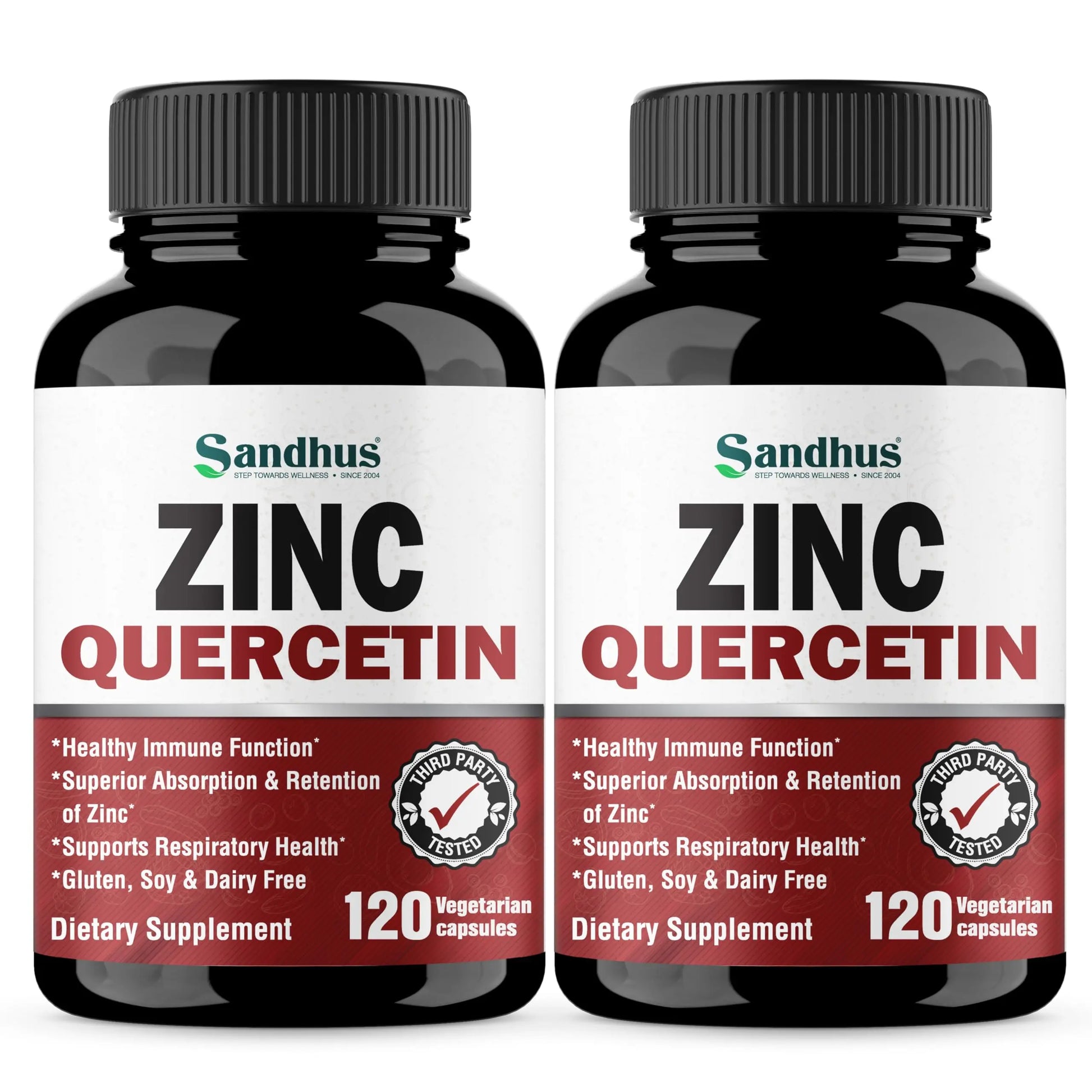 Zinc Quercetin Vegetarian Capsules 120 Ct- (2 Pack) Sandhu's Au supplements