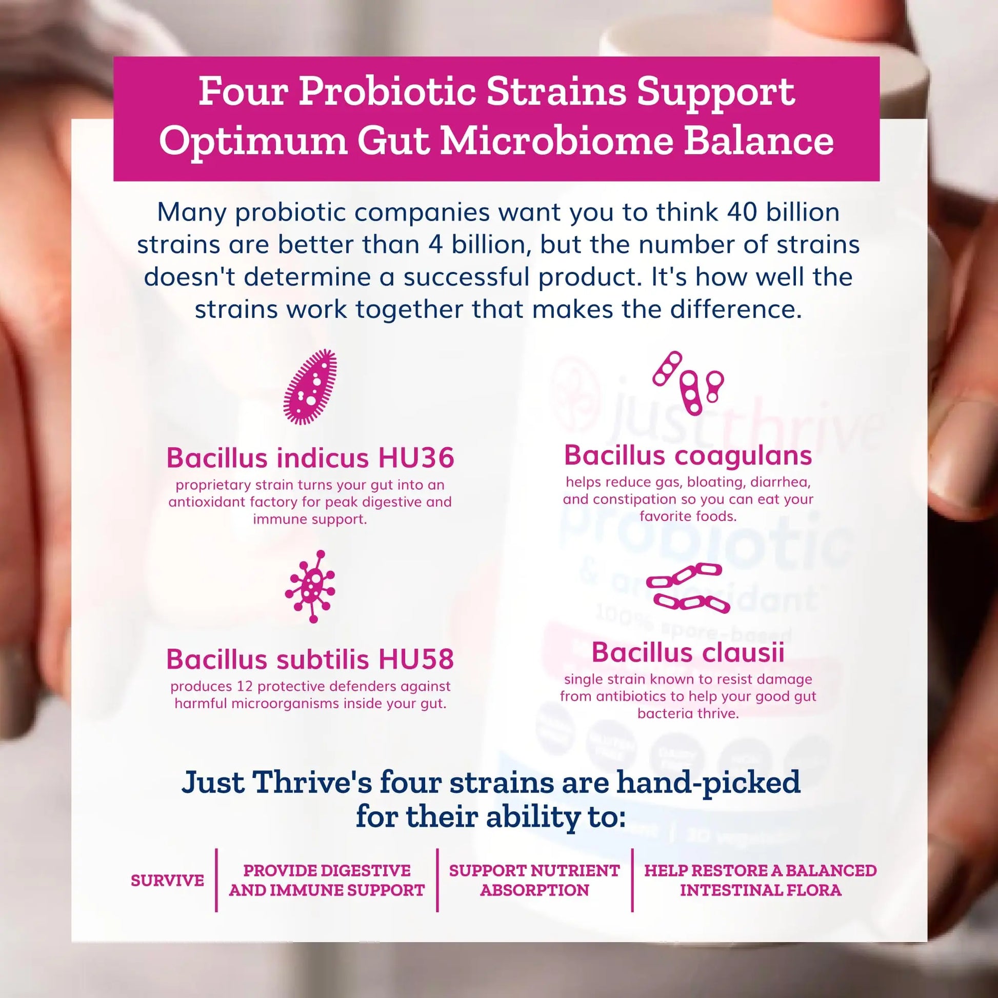 Just Thrive Probiotic & Antioxidant Supplement - 100% Spore-Based Digestive and Immune Support - Gluten Free, 30 Caps Just Thrive Au supplements