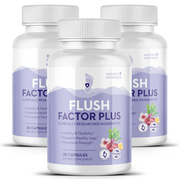 Nature’s NutriWave Flush Factor Plus - Original Formulated FlushFactorPlus for Leg Comfort, 100% Natural Ingredients, Made in USA, No Stimulants | 30 Capsules, 3 Month Supply Nature’s NutriWave Au supplements