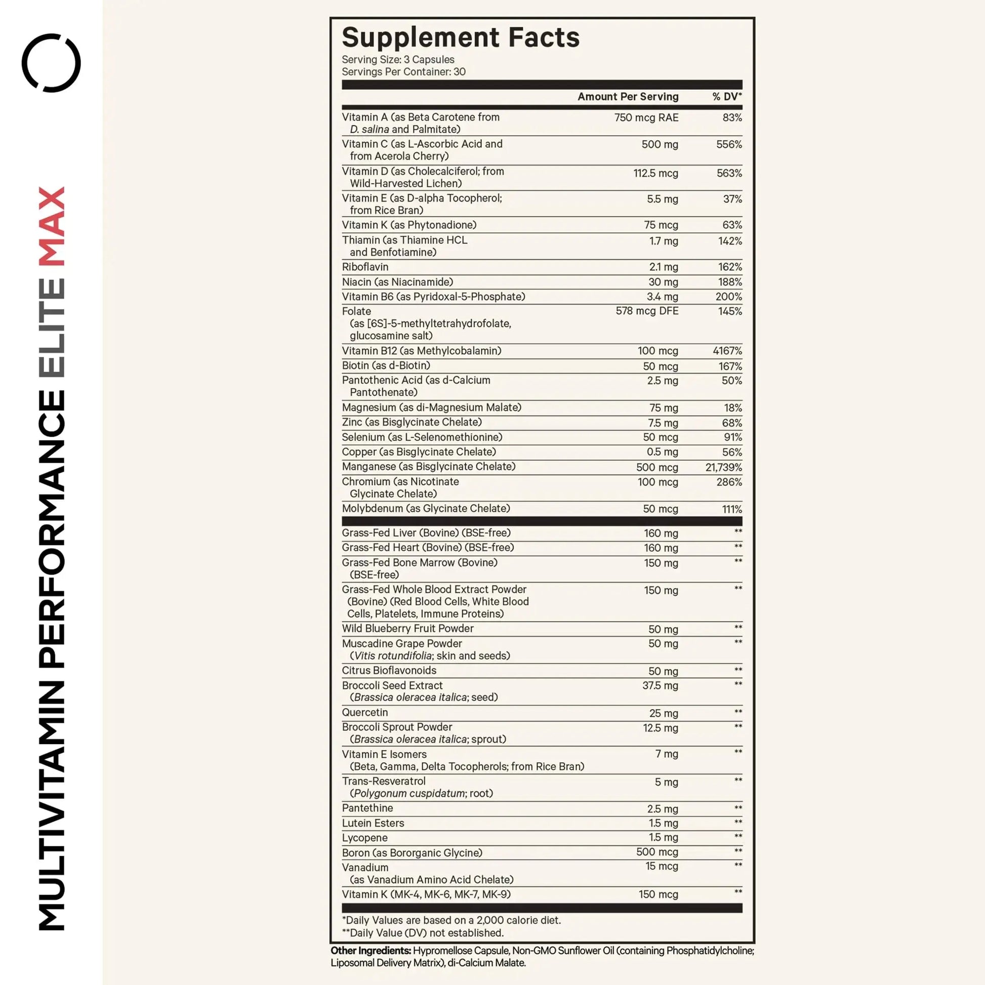 Codeage Multivitamin Performance Elite Max Supplement - Vitamins A, B6, B12, C, D, E, Vitamin K (MK-4, MK-6, MK-7, MK-9), Essential Minerals Codeage Au supplements