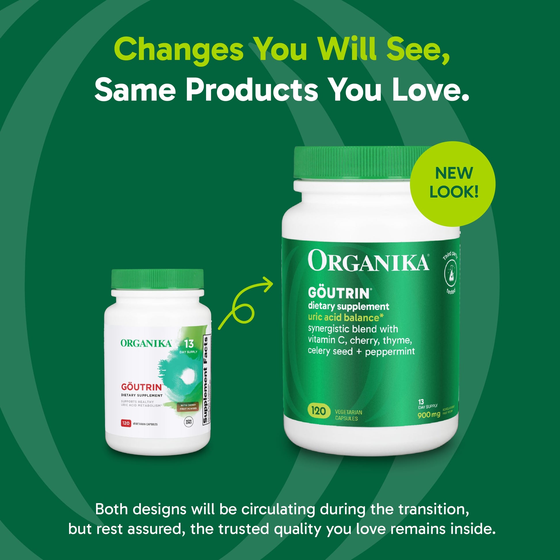 Organika Goutrin Uric Acid Flush for Gout (120 Caps): Gentle Gout Support with Cherry, Thyme, Celery Seed, Peppermint, & VIT C: Clean & Vegan Gout Supplements for Men & Women - Metabolism & Mobility Organika Au supplements