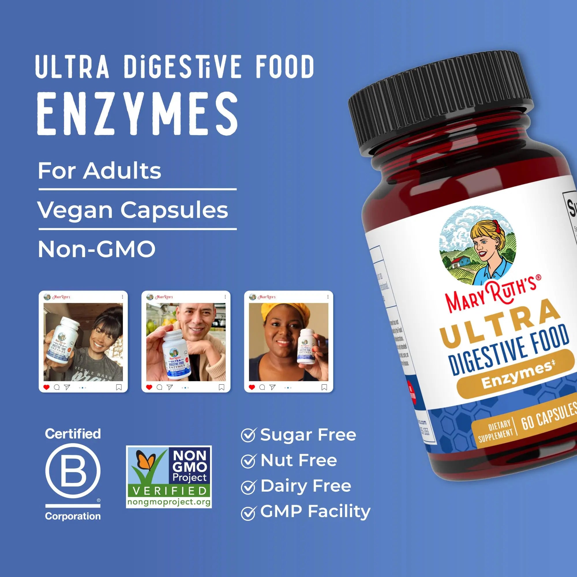MaryRuth Organics Ultra Digestive Enzymes Capsules | Up to 2 Month Supply | Supplement for Gut Health Support | Digestion & Immune Support MARYRUTH'S Au supplements