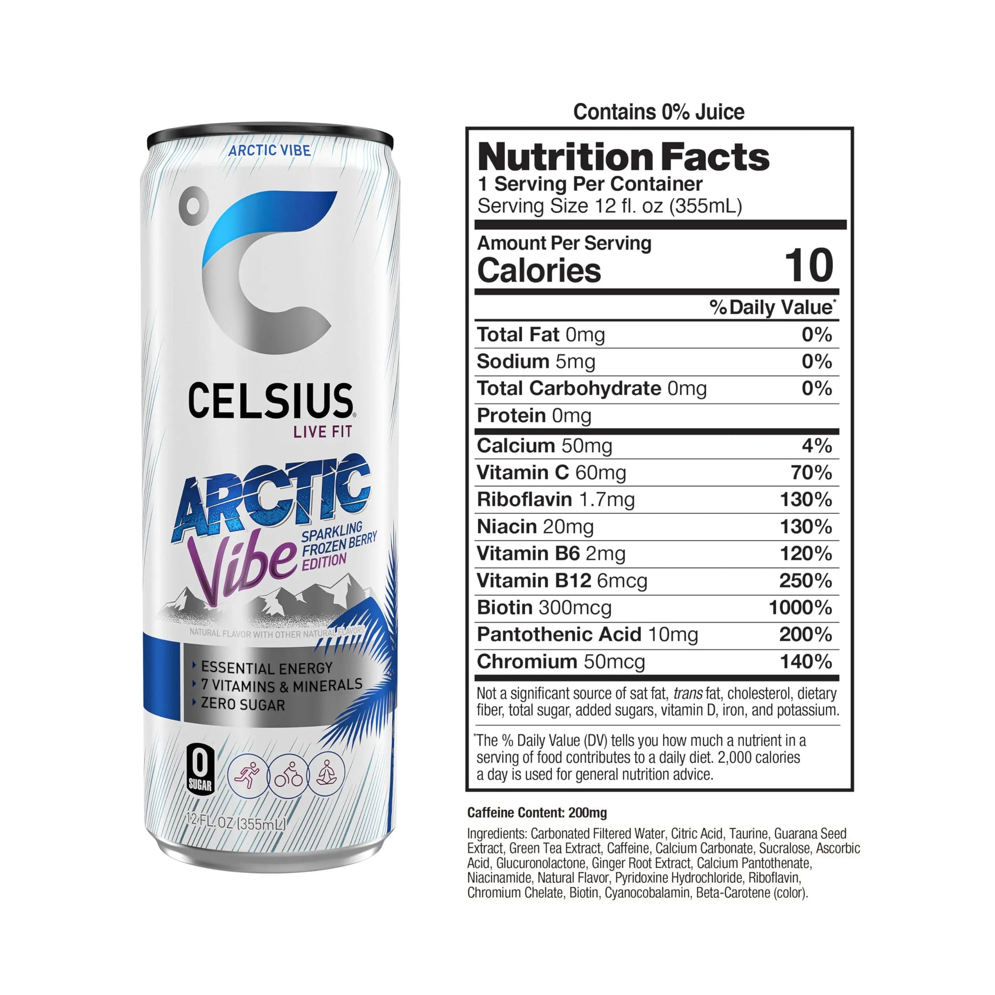 CELSIUS Arctic Vibe Sparkling Frozen Berry, Functional Essential Energy Drink, 12 Fl Oz CELSIUS Au supplements
