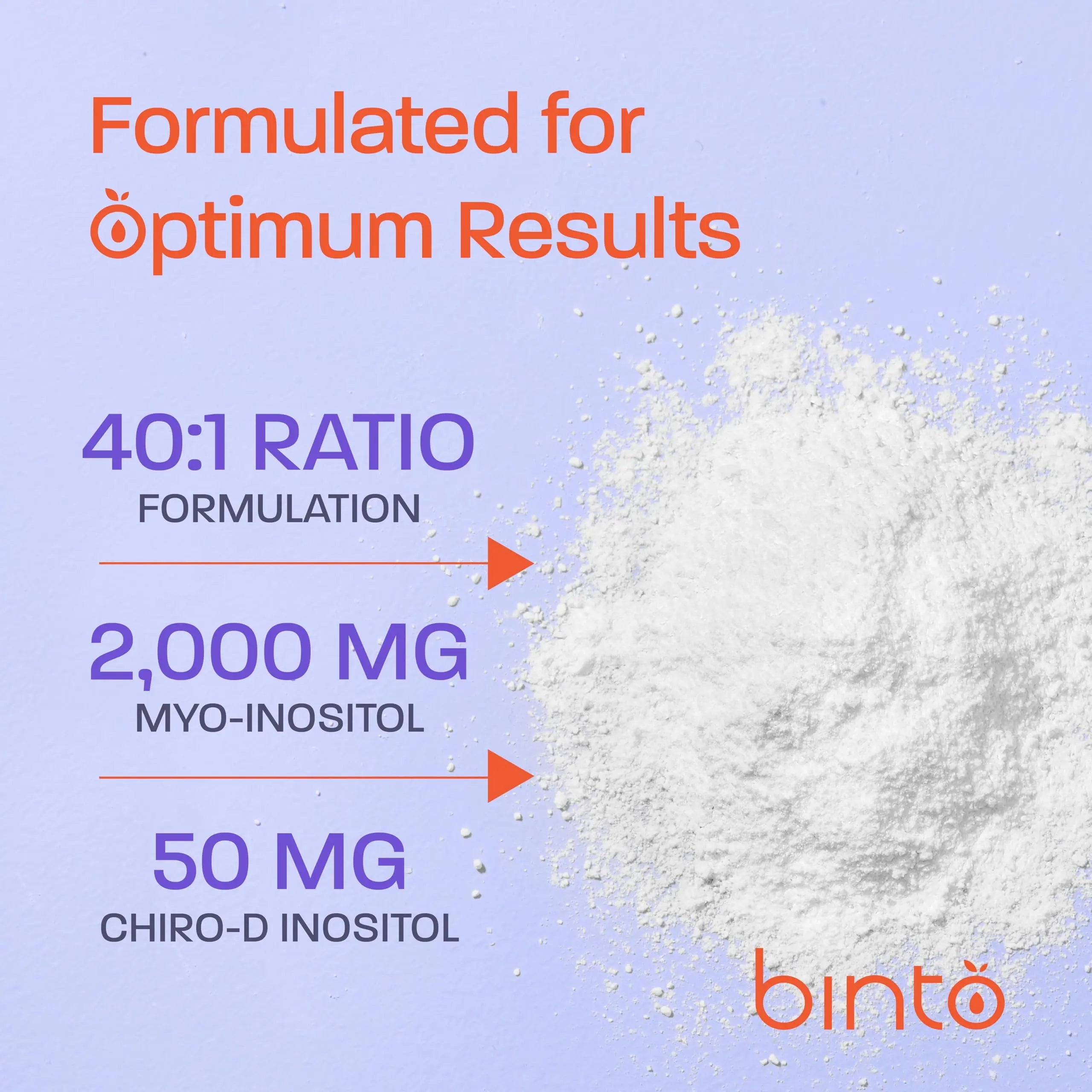 Binto Inositol Powder Mix | 60-Day Supply | 40:1 Ratio of Myo and D-Chiro Inositol Binto Au supplements