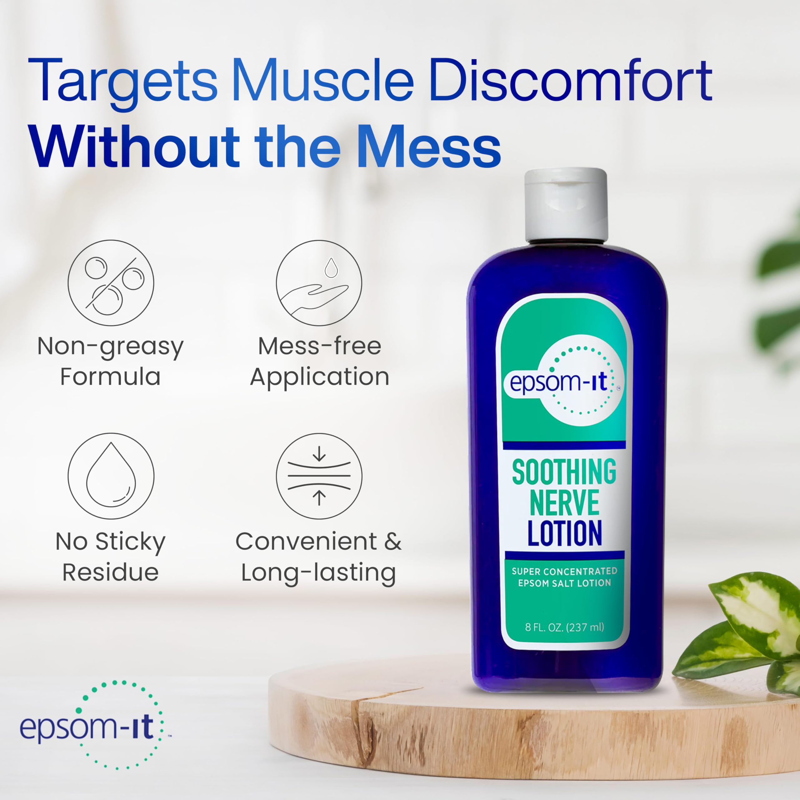Epsom-It Soothing Nerve Lotion - Epsom Salt Magnesium Lotion, Topical Magnesium Cream with Capsaicin & Arnica to Provide Comfort for Legs, Knee and Feet, 8.0 oz., 2-Pack EPSOM-IT Au supplements