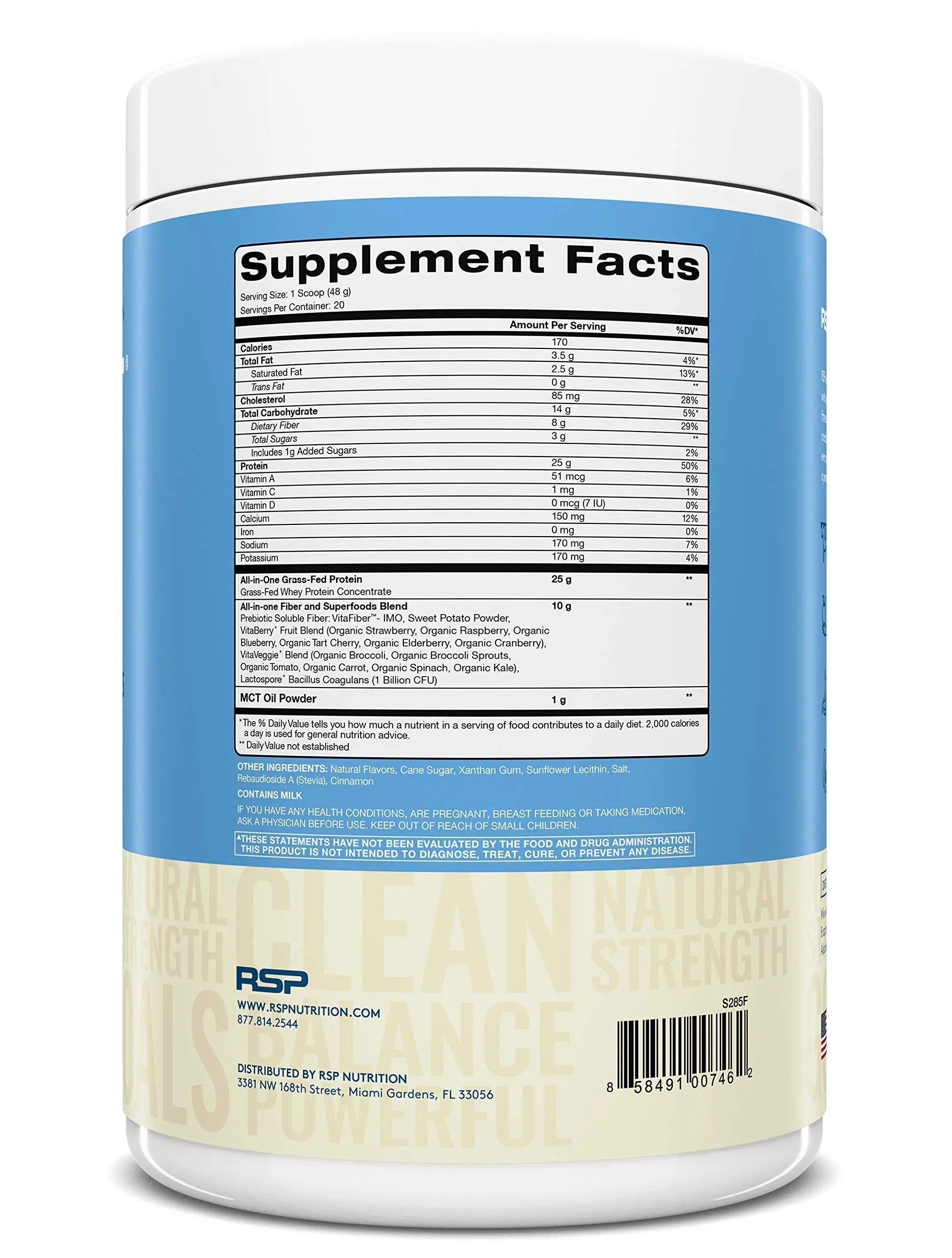 RSP NUTRITION AminoLean Pre Workout Energy (Blue Raspberry 30 Servings) with TrueFit RSP NUTRITION Au supplements