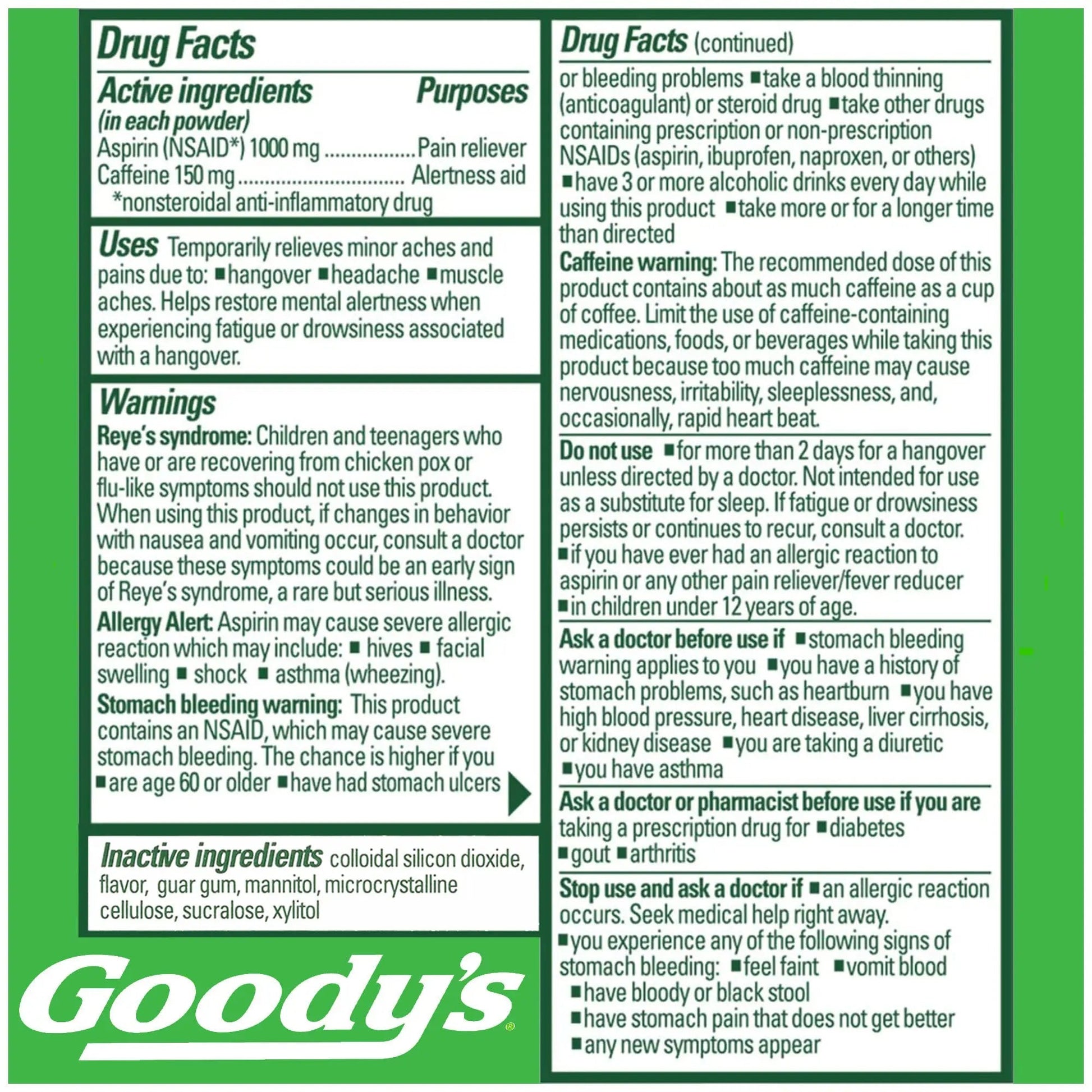 Goody's Hangover Powders, Fast Pain Relief & Boost of Alertness Berry Citrus, 4 ct (Pack of 1) Goody's Au supplements