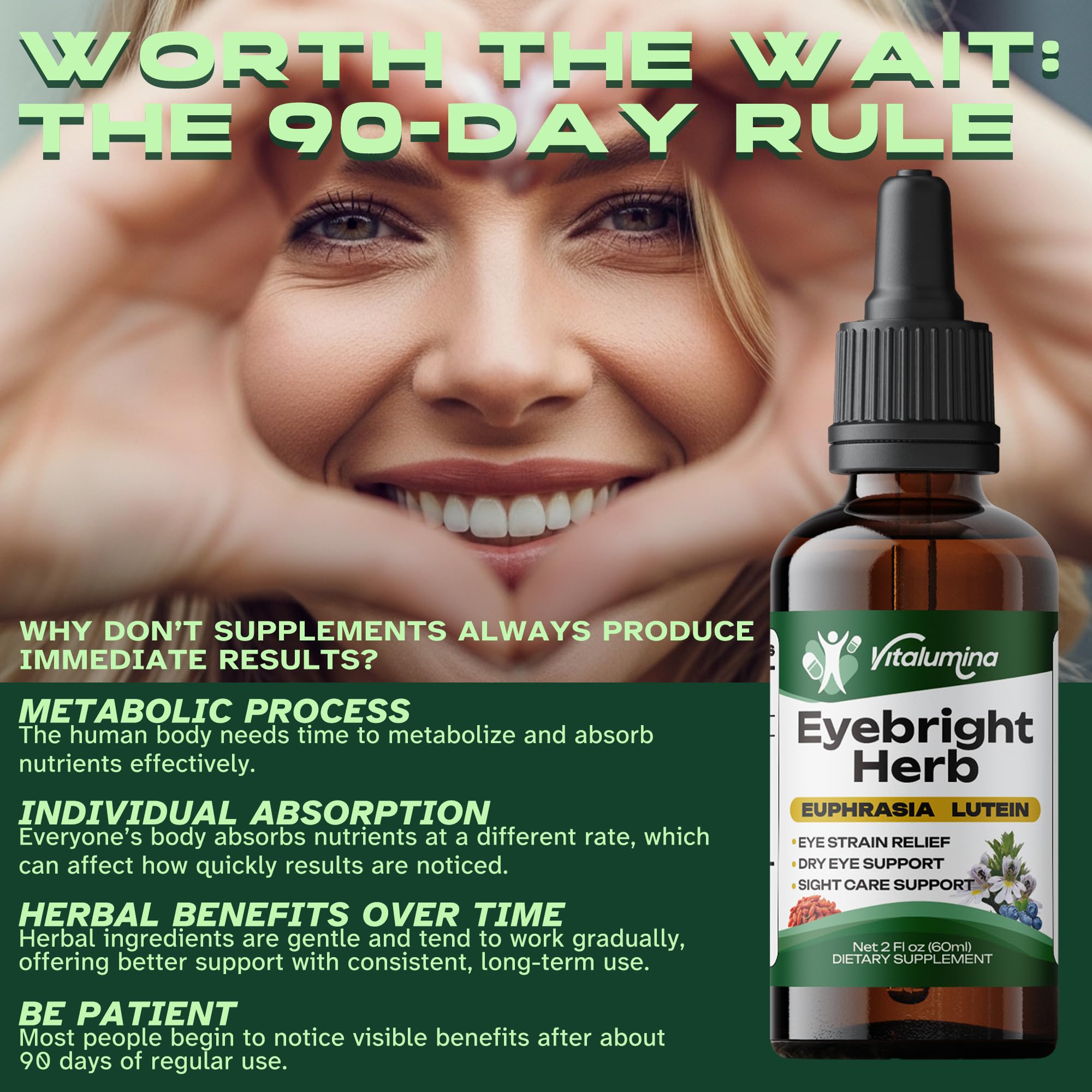 Vitalumina Eyebright Herbal Liquid with Organic Euphrasia, Lutein, Bilberry, Blueberry & Goji – Plant-Based Vegan Supplement for Adults – 4 fl oz Vitalumina Au supplements