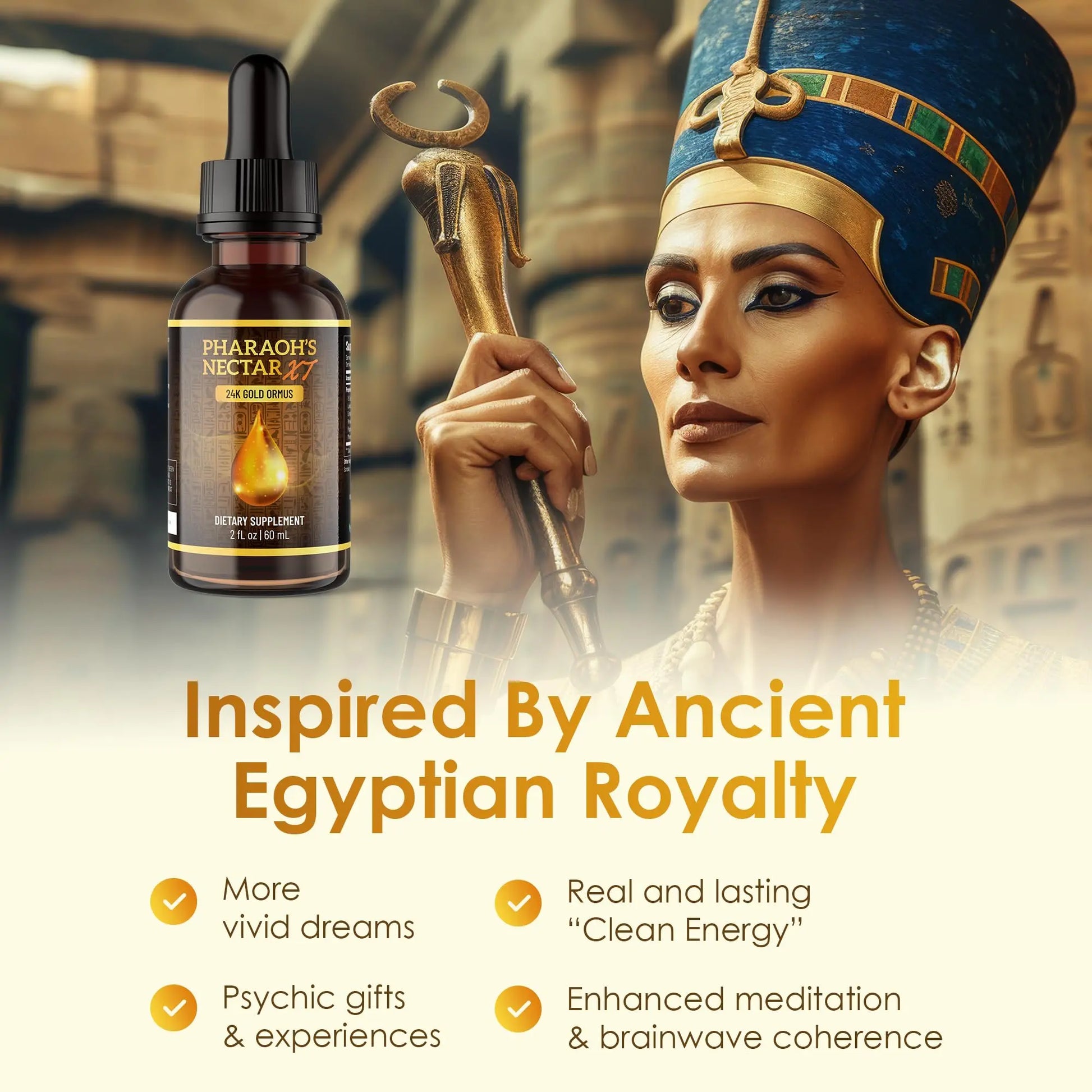Pineal XT Gold + Pharaoh's Nectar - Pineal Gland Supplement Bundle – 24K Monoatomic Gold Ormus Drops, Pineal Gland Decalcification, Third Eye Awakening, Focus, Energy & Manifestation Nutraville Au supplements