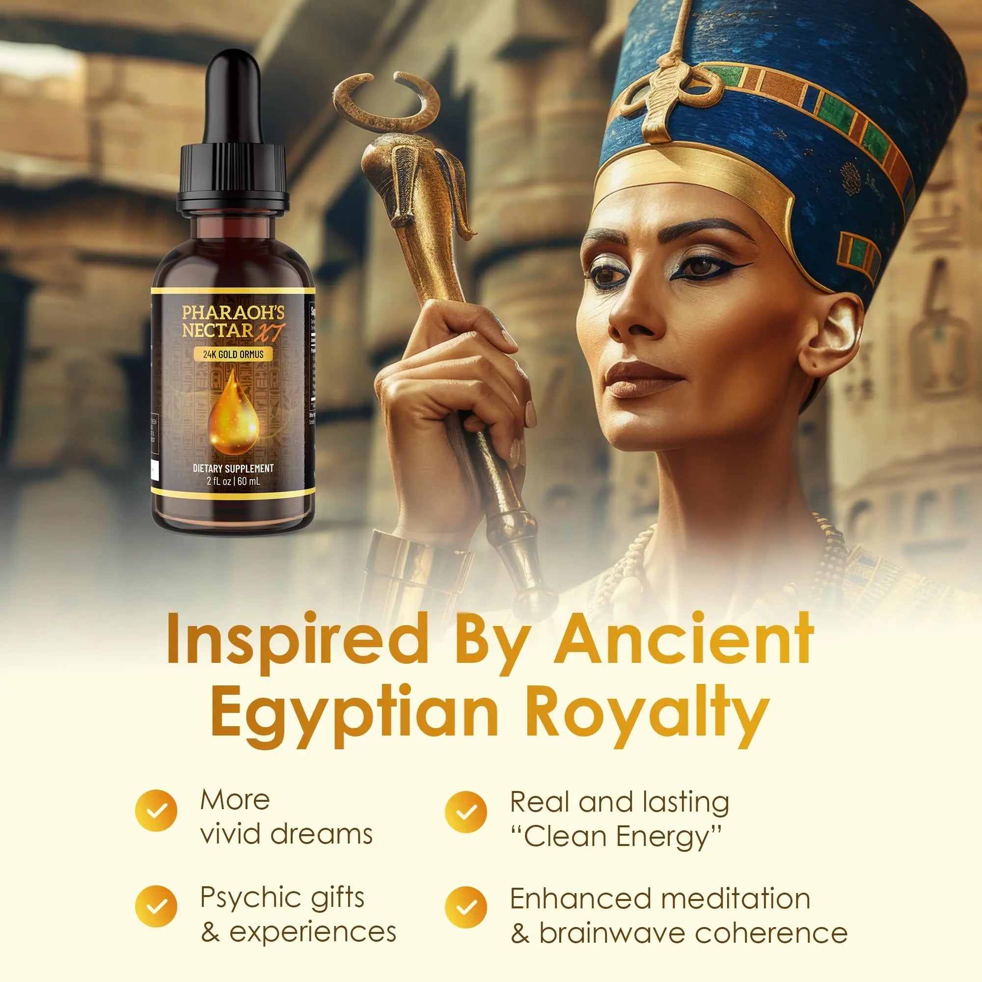Pineal XT Gold + Pharaoh's Nectar - Pineal Gland Supplement Bundle – 24K Monoatomic Gold Ormus Drops, Pineal Gland Decalcification, Third Eye Awakening, Focus, Energy & Manifestation Nutraville Au supplements