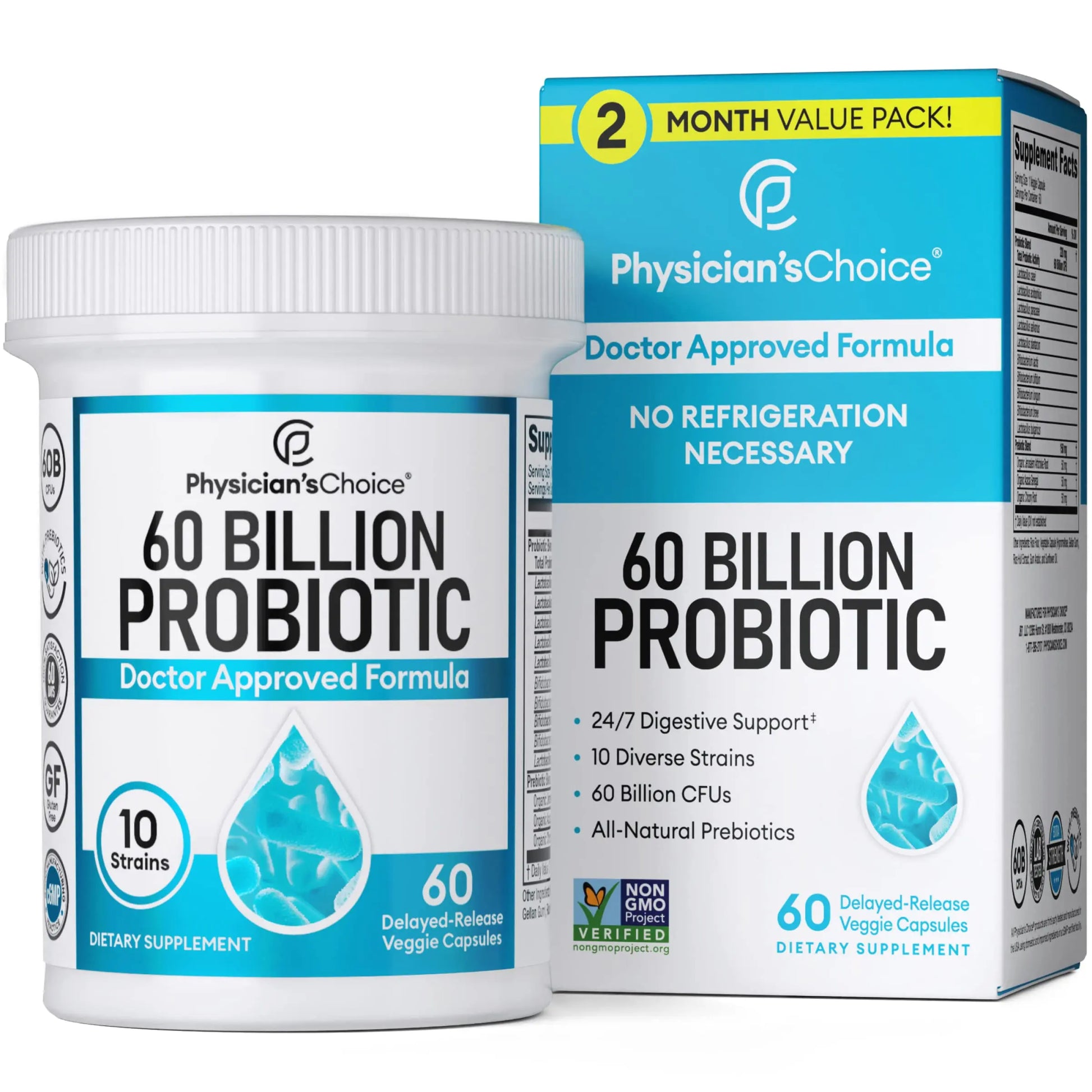 Physician's CHOICE Probiotics 60 Billion CFU - 10 Strains + Organic, 60ct Physician's CHOICE Au supplements