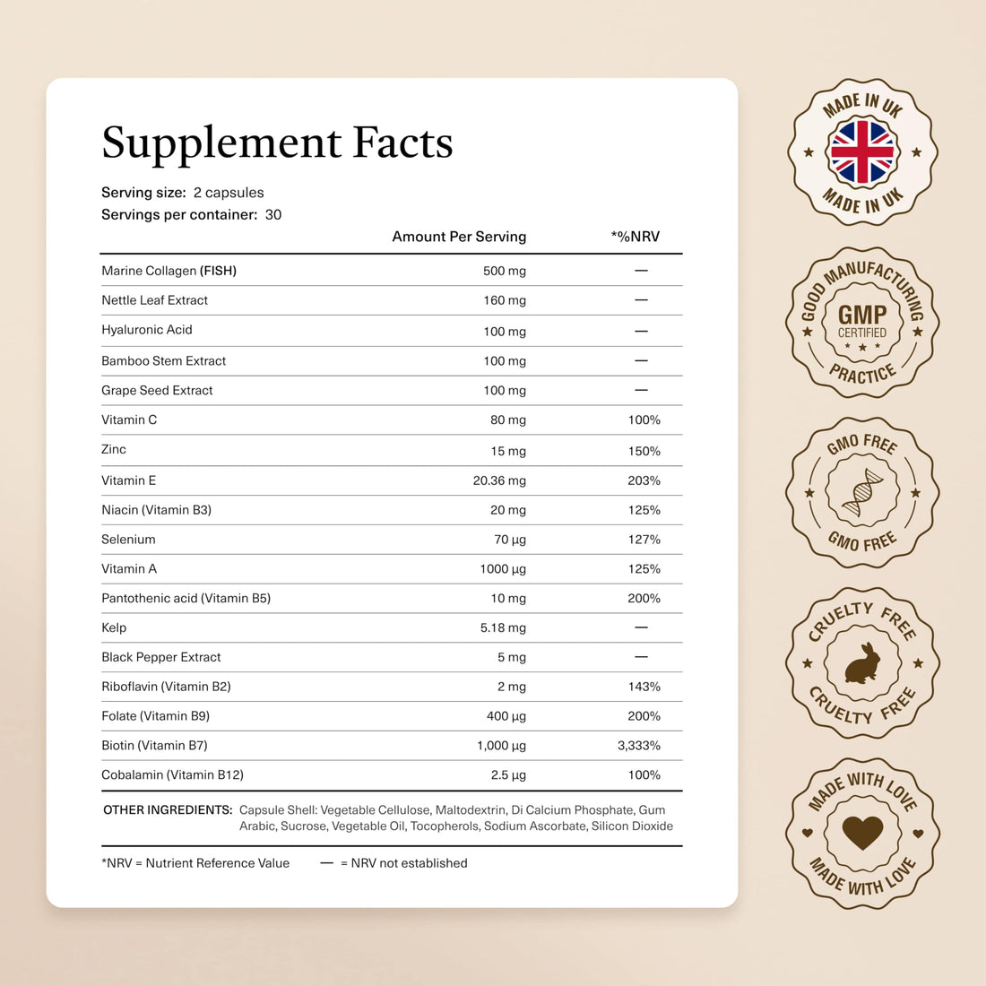 18-in-1 Hair Growth Supplement | Collagen, Hyaluronic Acid, Nettle, Silica, Biotin, Grape Seed Extract, Bamboo | Stronger, Thicker, Longer Hair – Supports Hair Volume, Shine, Scalp & Nail Health kailea Au supplements