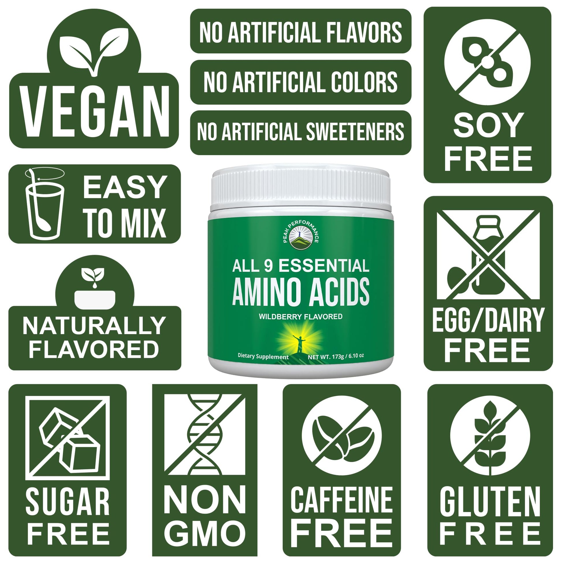 All 9 Essential Amino Acids Powder. Pre + During + Post Workout with EAAs + BCAAs for Energy, Muscle Growth, and Recovery. Non-GMO BCAA and EAA Powders for Men + Women. 3rd Party Tested. Wildberry Peak Performance Au supplements