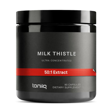 Toniiq Milk Thistle - Ultra High Potency 50:1 Extract with 80% Silymarin - Highly Concentrated - Third-Party Lab Tested - 90 Capsules Toniiq Au supplements