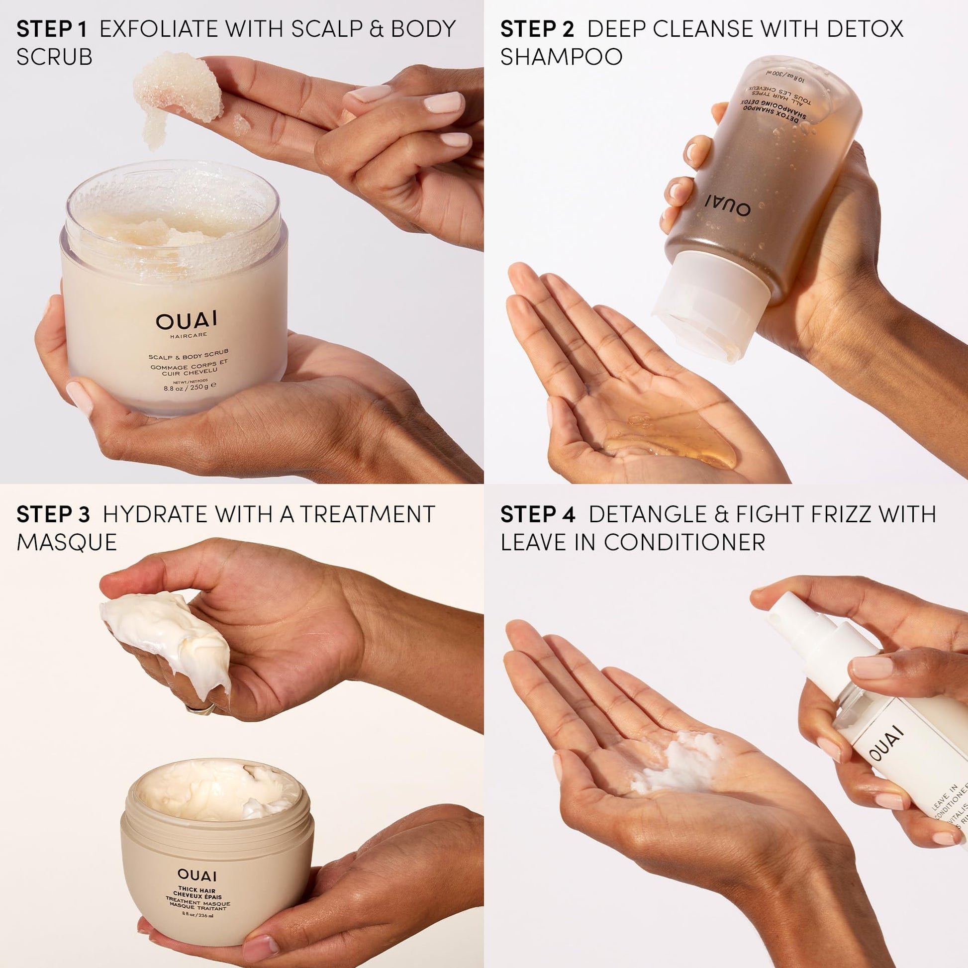 OUAI Detox Shampoo & Medium Hair Conditioner Bundle - Clarifying Shampoo for Build Up, Dirt, Oil, Product and Hard Water & Hydrating Conditioner for Medium Hair (2 Count) OUAI Au supplements