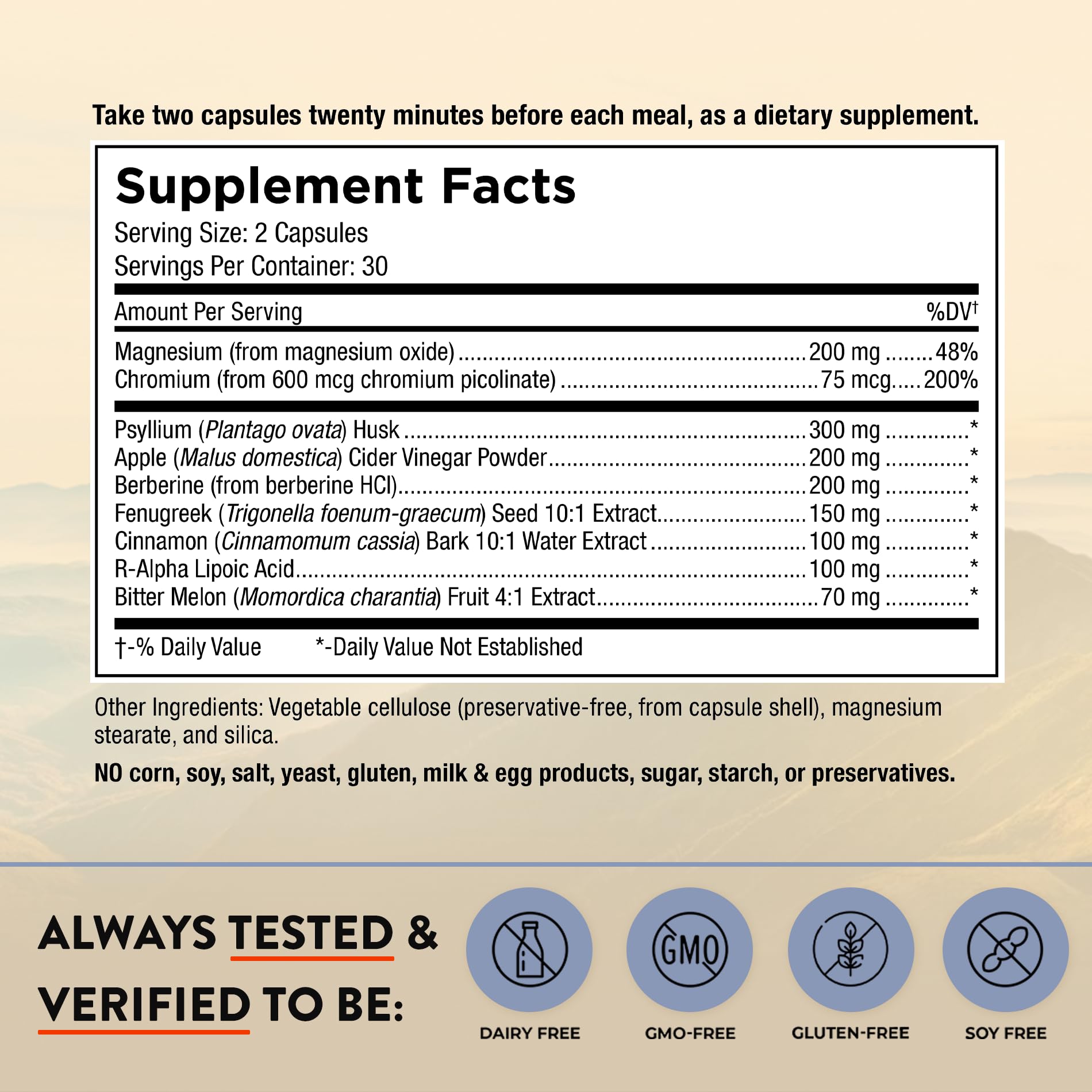 Mt. Angel Vitamins Blood Sugar Support Supplement - Natural Supplement with Pysllium Husk, Berberine with Ceylon Cinnamon, and Apple Cider Vinegar - Supports Healthy Blood Sugar Levels - 60 Capsules Mt. Angel Vitamins Au supplements