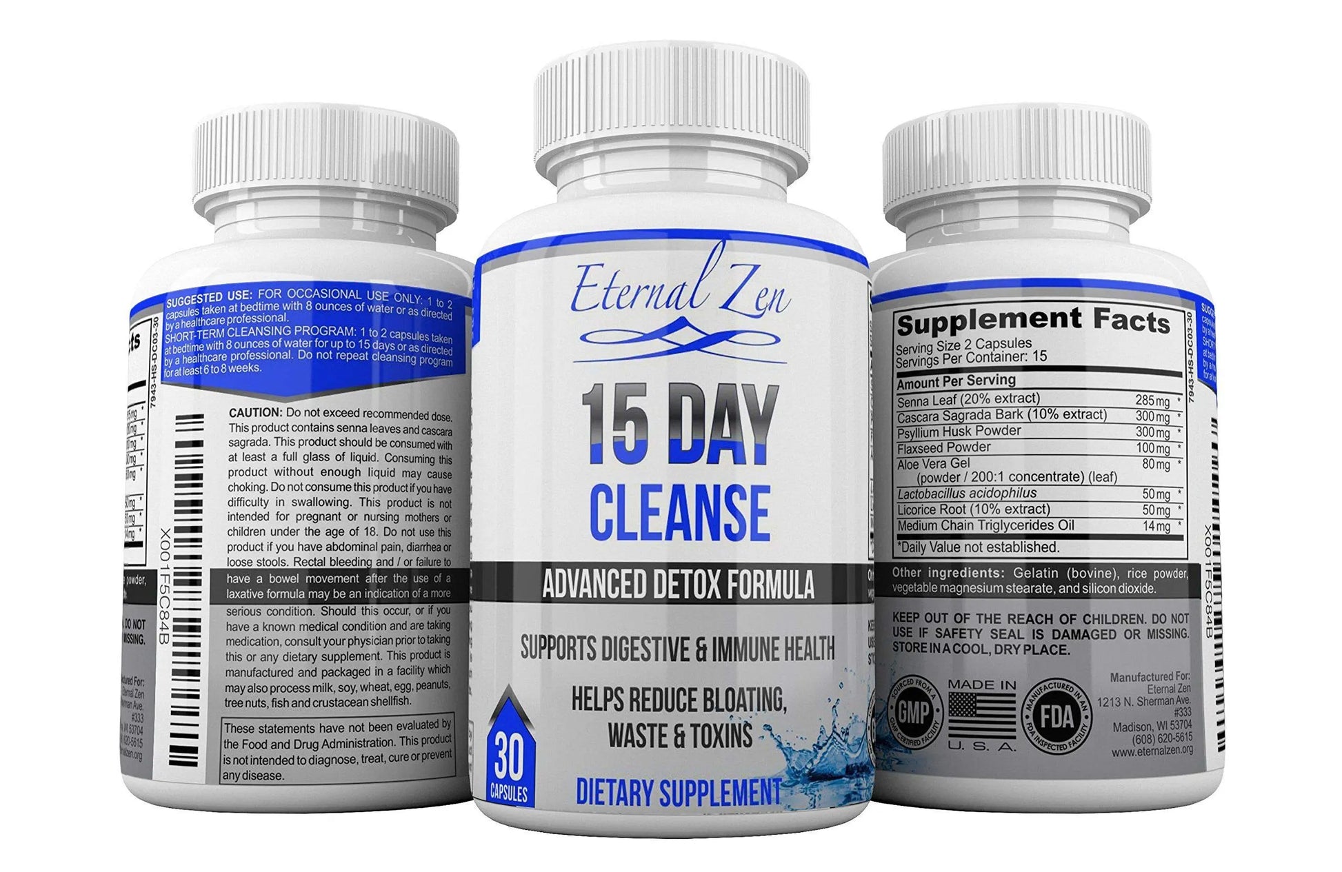 Eternal Zen 15 Day Colon Cleanser Detox with Extra Strength Herbs, Senna is a Fast Acting Eternal Zen Au supplements