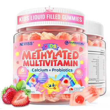 Kids Multivitamin Gummies + Calcium, Probiotics, Vitamin D3, C, Methylated B12 & Methylfolate, B6, A, K2, E, Zinc NEVISS Au supplements