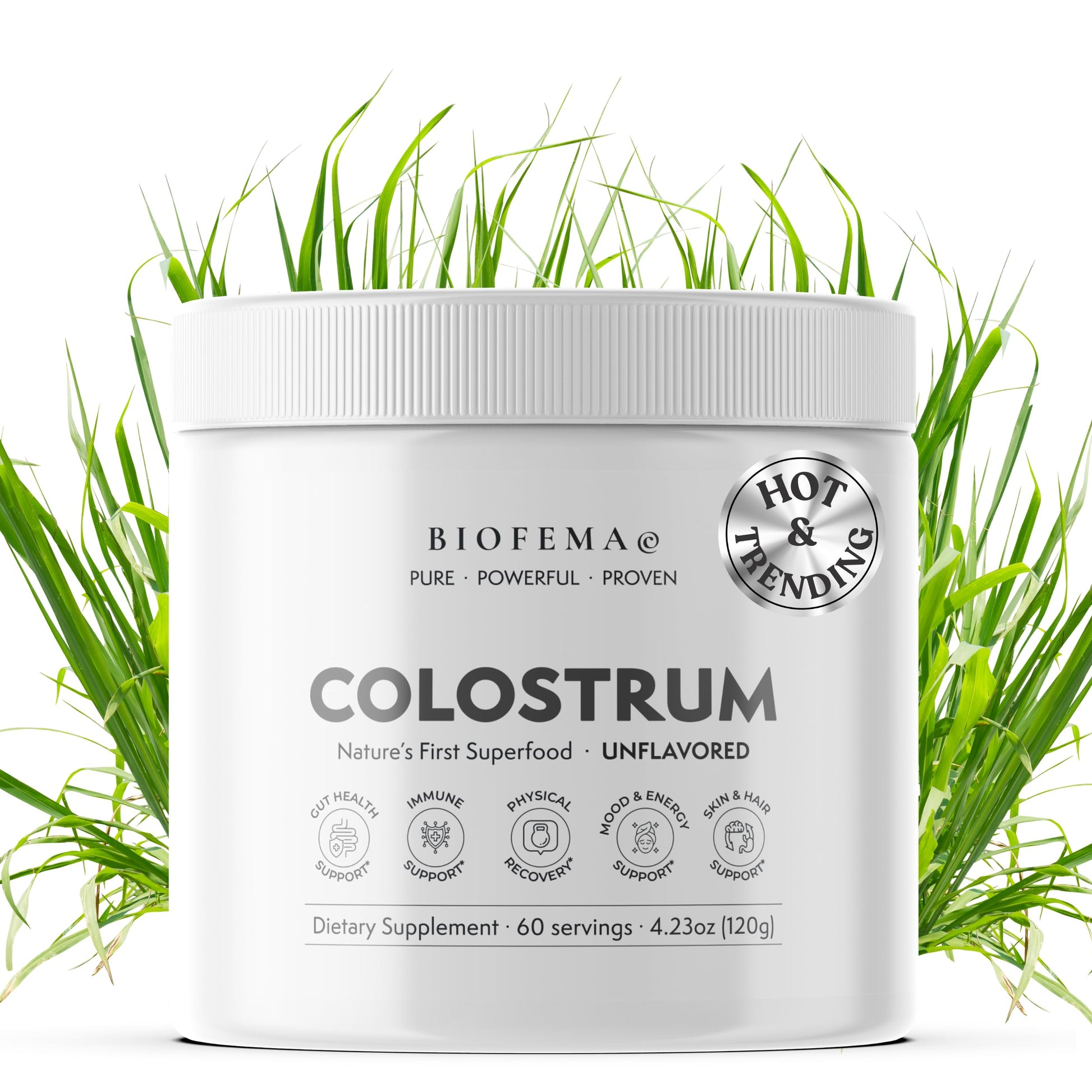 BIOFEMA Bovine Colostrum Supplement - Natures Superfood – First Milk Powder Magic for Gut Health, Immune Support, Physical Recovery, Skin, Hair & Nail Health BIOFEMA Au supplements