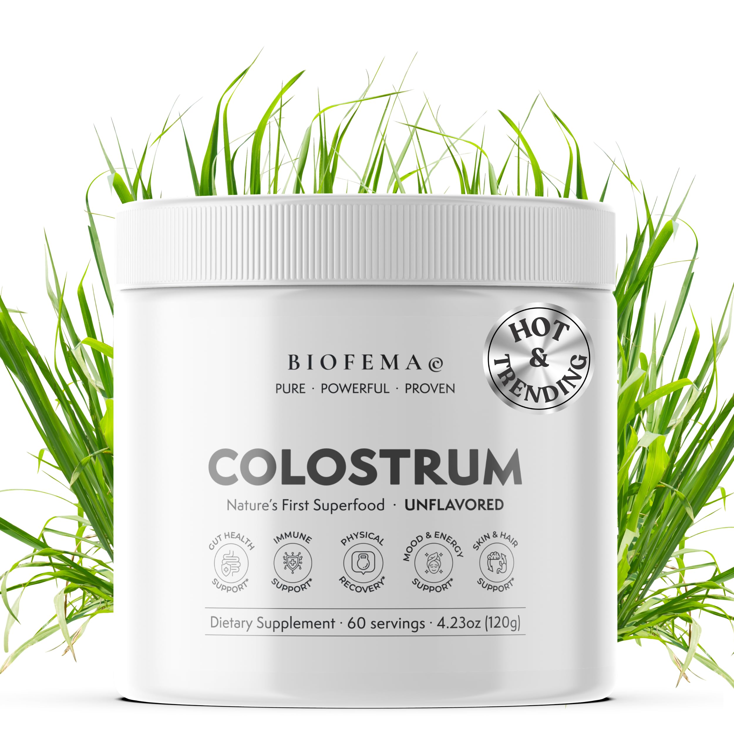 BIOFEMA Bovine Colostrum Supplement - Natures Superfood – First Milk Powder Magic for Gut Health, Immune Support, Physical Recovery, Skin, Hair & Nail Health BIOFEMA Au supplements
