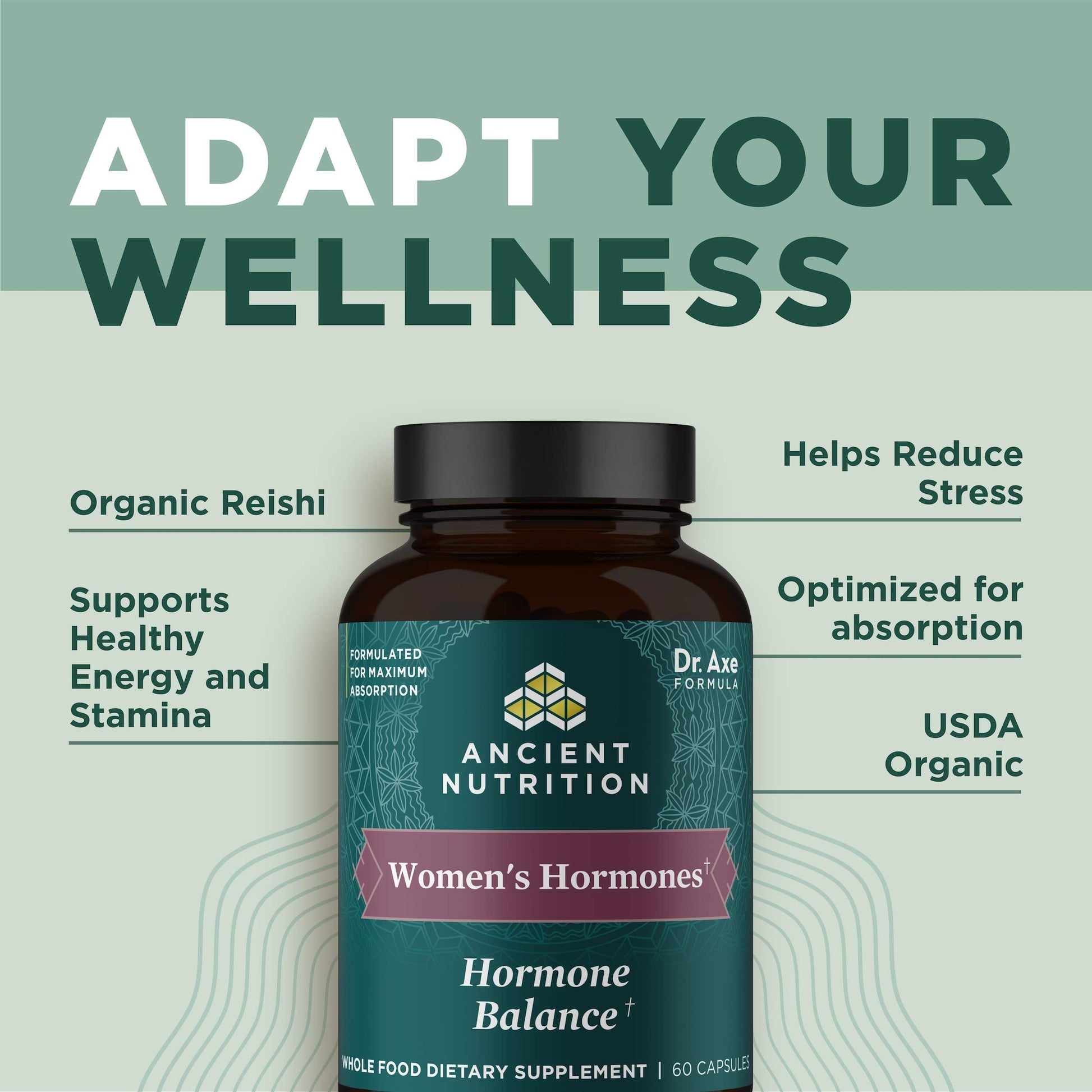 Ancient Nutrition Women's Hormones, Helps Reduce Stress, Supports Energy, Hormone Balance, Gluten Free, Paleo and Keto Friendly, 60 Capsules Ancient Nutrition Au supplements