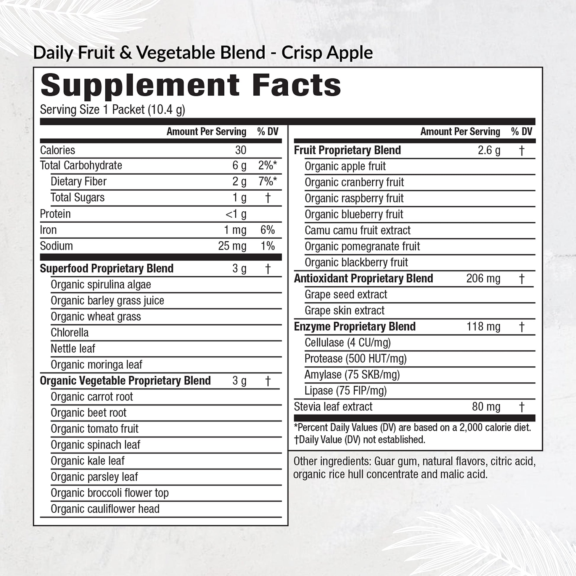 Equilife Daily Fruit & Vegetable Blend, Superfood Antioxidant Supplement, Crisp Apple Flavor with Vitamin C, Fiber, and 9 Essential Amino Acids, Supports Energy, Vegan, 14 Single Serve Packets Equilife Au supplements