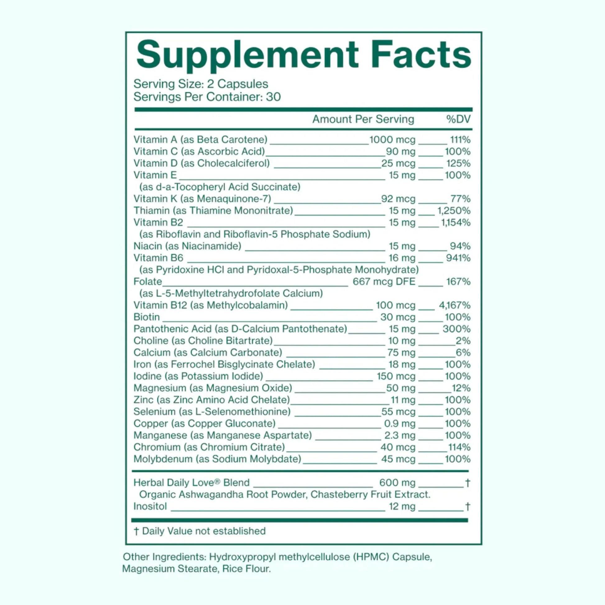 Love Wellness Daily Love Multivitamin for Women | Supports Energy, Cortisol, Immune Health, Stress Relief, & PMS | Complete with Vitamin D, C, Iron, Calcium, Zinc, & Biotin, Magnesium | 60 Count Love Wellness Au supplements
