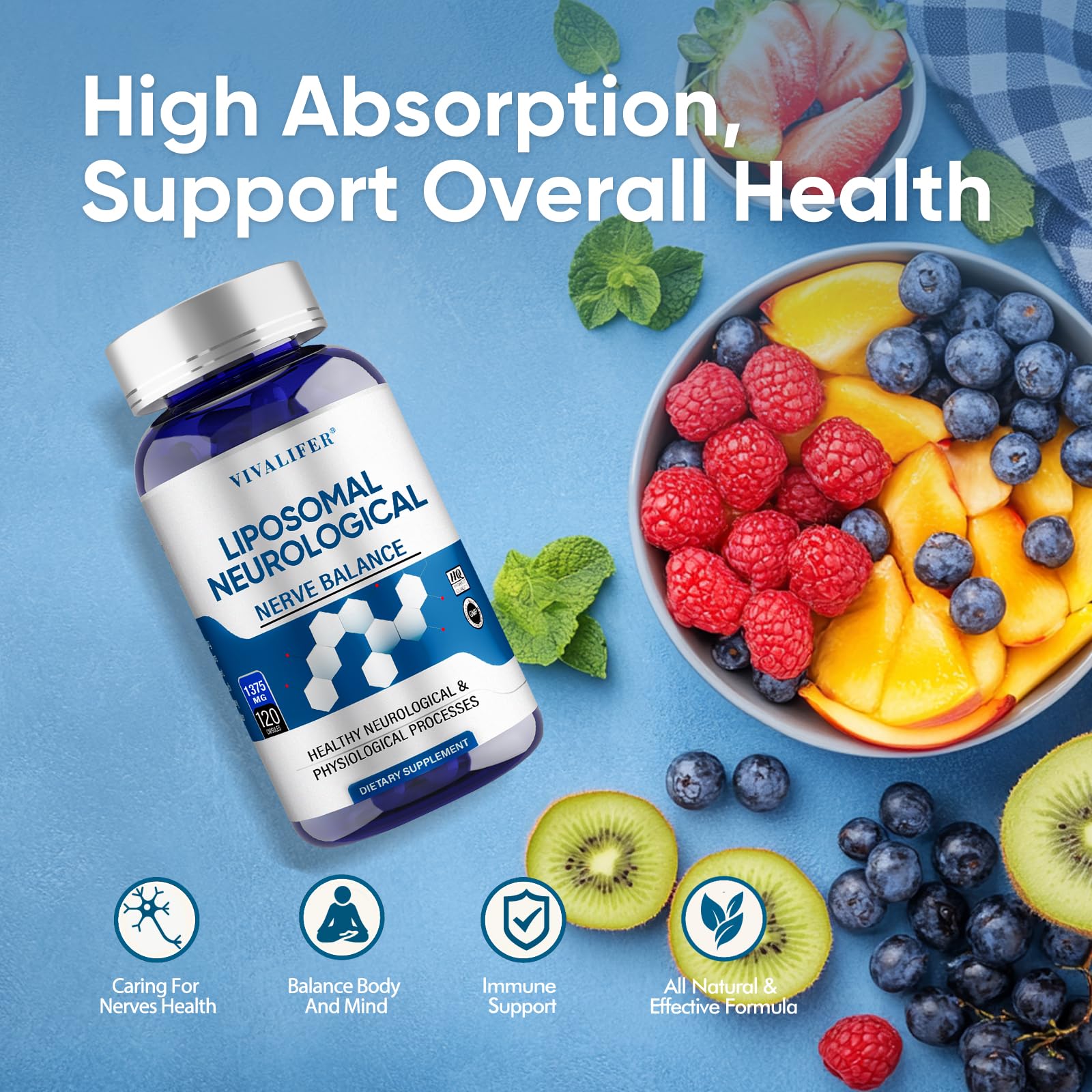 DQQI Migraine Relief Supplement | 120 Capsules Liposomal Neurological Health Formula with Magnesium Glycinate, Riboflavin (Vitamin B2) & Feverfew | Daily Brain Function DQQI Au supplements